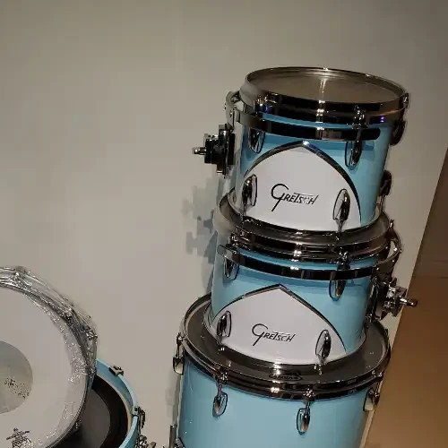 12" GRETSCH RENOWN MAPLE '57 MOTOR CITY BABY BLUE 12"x9" TOM DRUM W/Diecast MINT