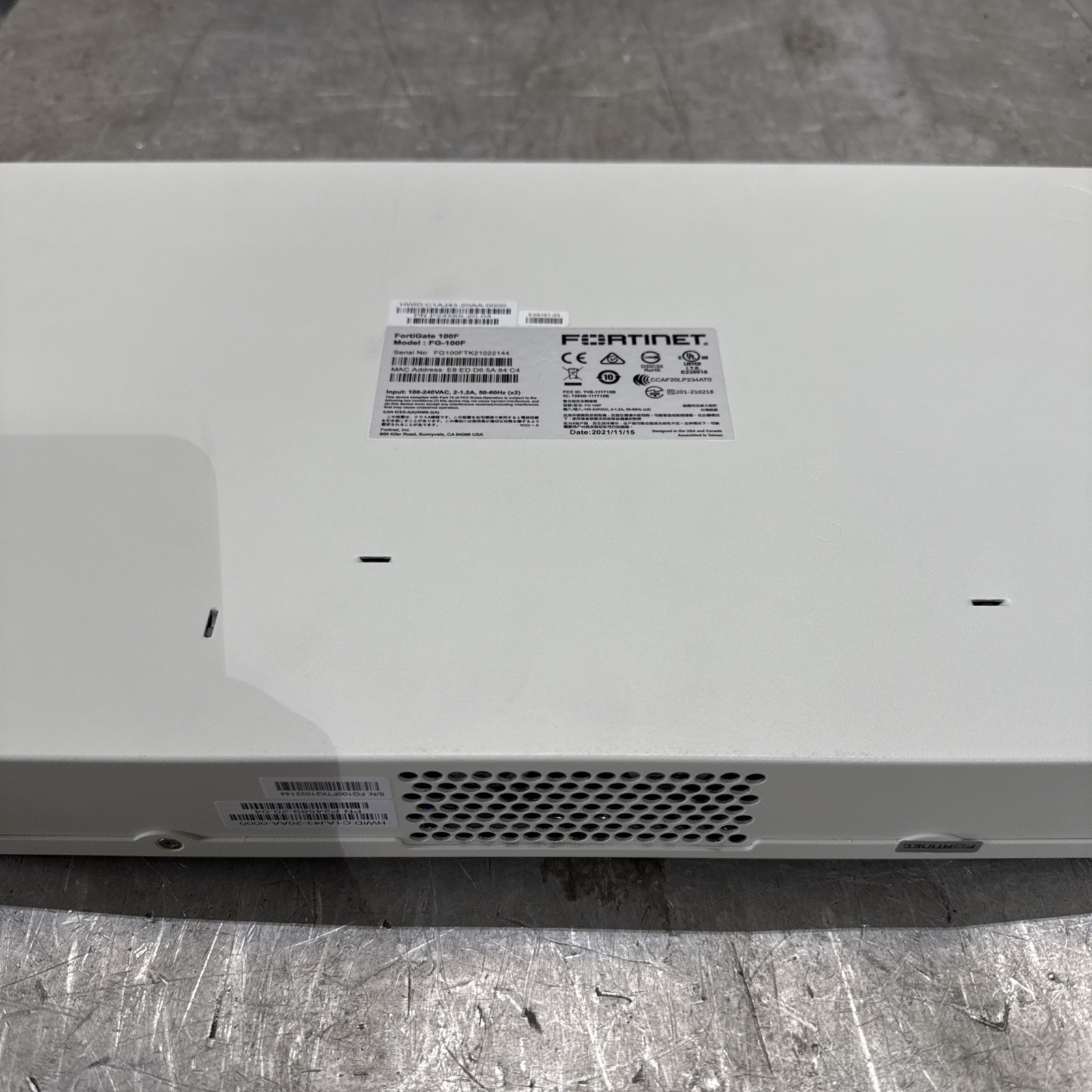 Fortinet FortiGate 100F Network Security Firewall FG-100F