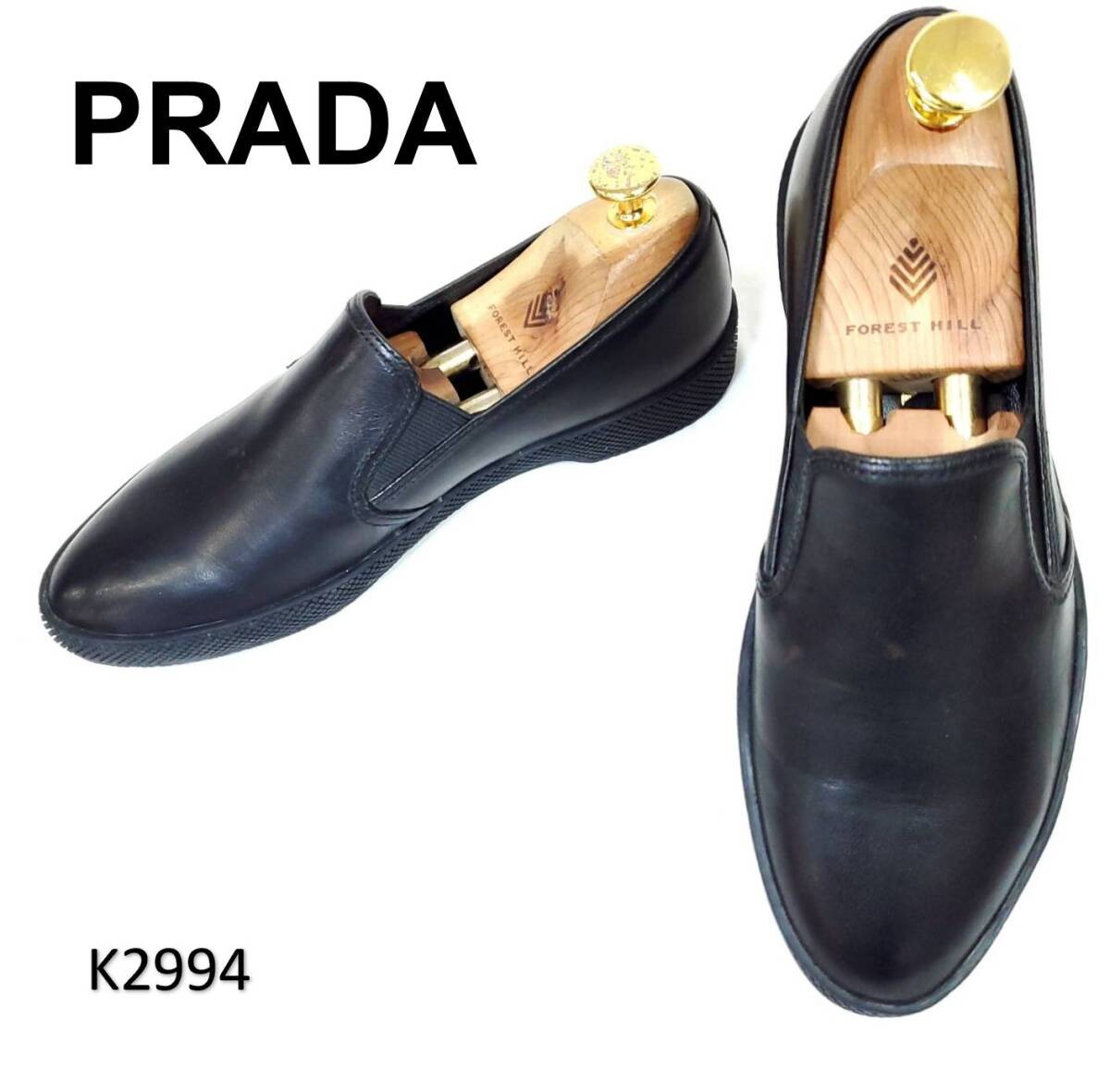 Prada Slip-on Sneakers Leather White Women's Size EU35.5/US5.5