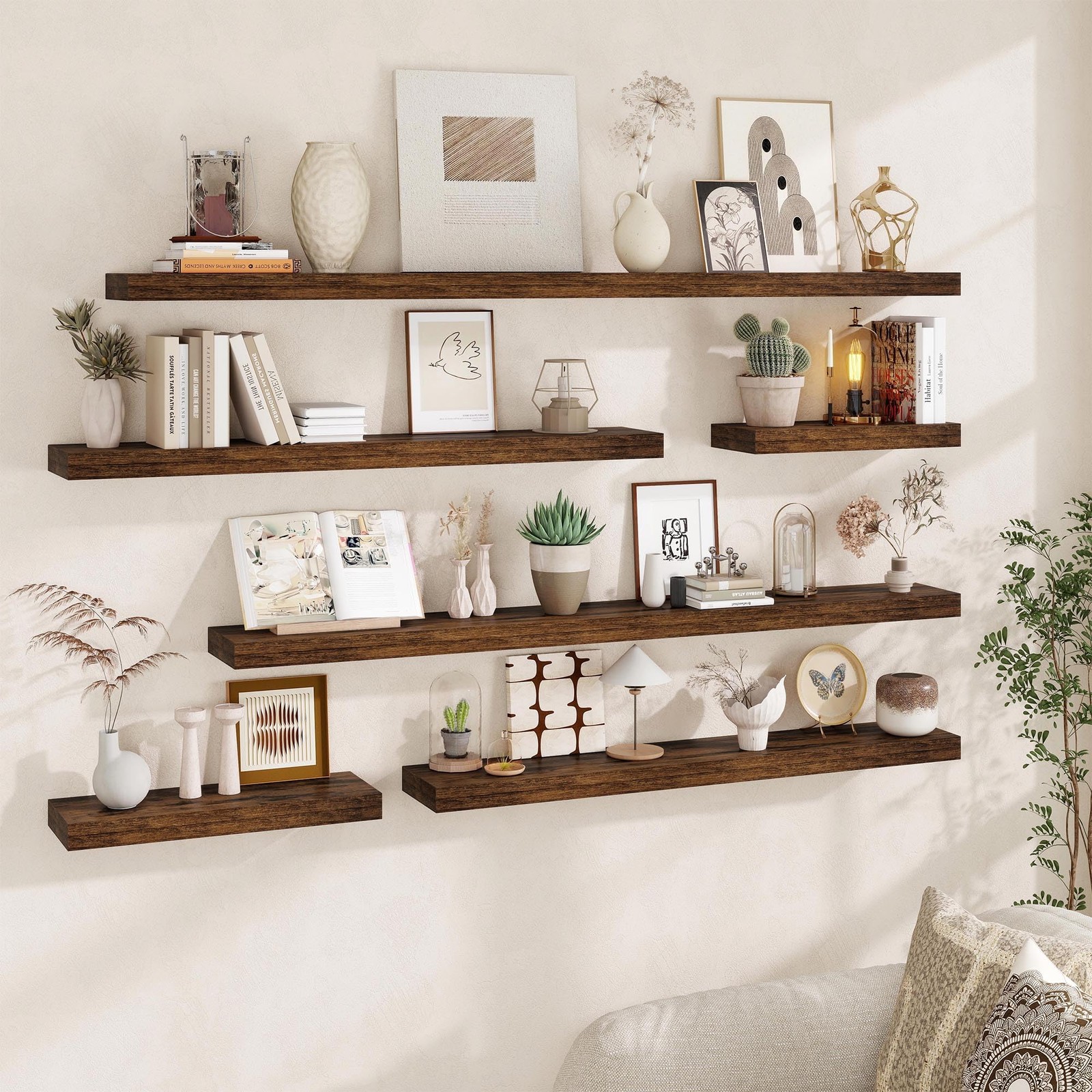 Floating Shelves for Wall, 20Inch Floating Shelves Set of 2, Hanging Shelf wi...