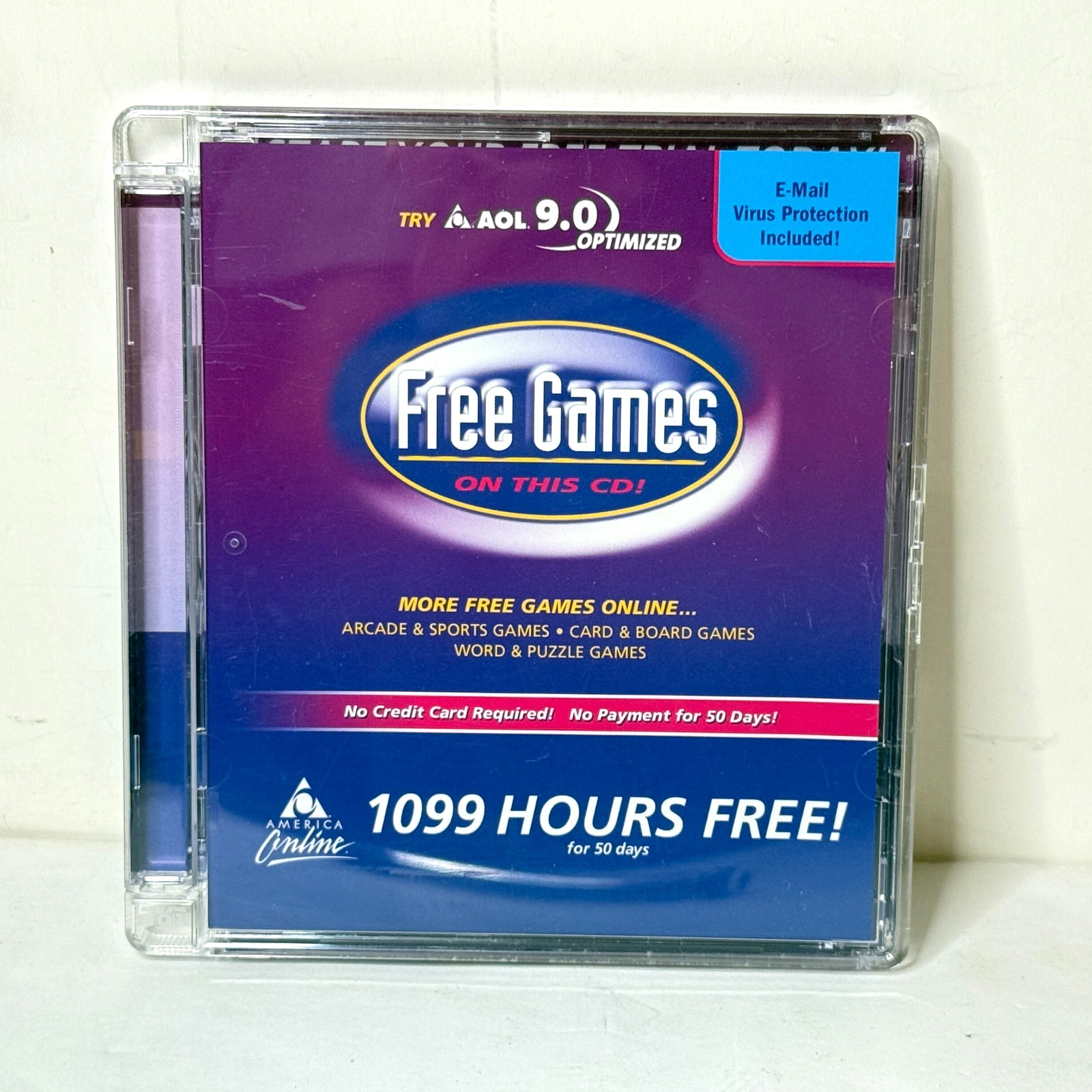 American Online AOL 9.0 + Free Games 1099 Hrs Windows Software CD-ROM PC *B2G2*