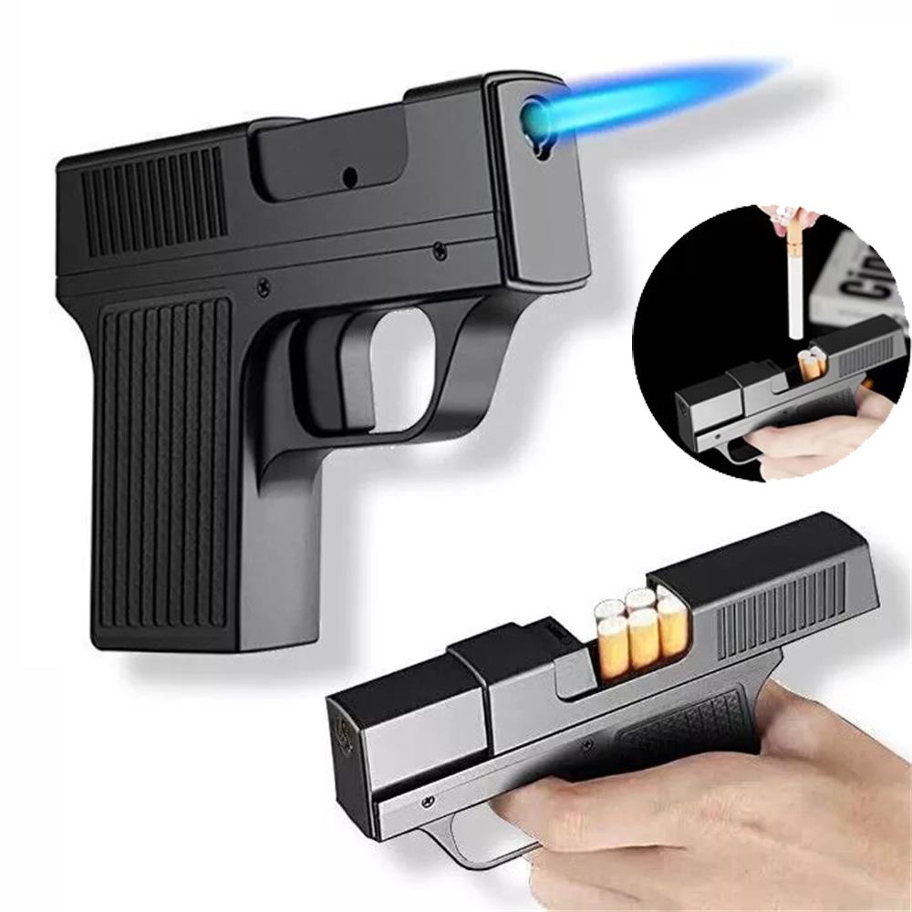 Unique Butane Cigarette LIGHTER & CASE Adjustable Jet Torch Flame Pistol Gun New