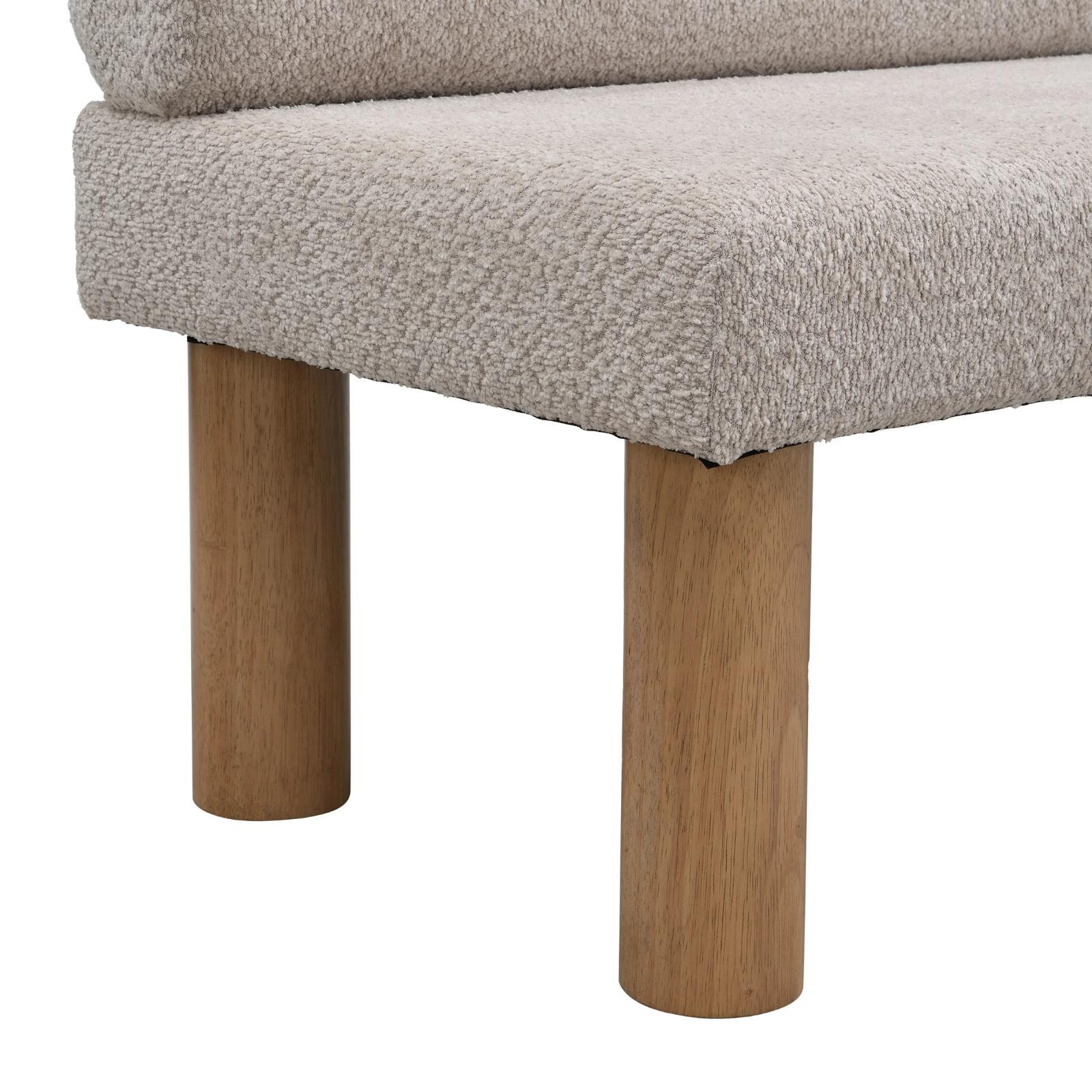 Rustic Modern Dining Bench Upholstered With Backrest And Natural Solid Wood Leg