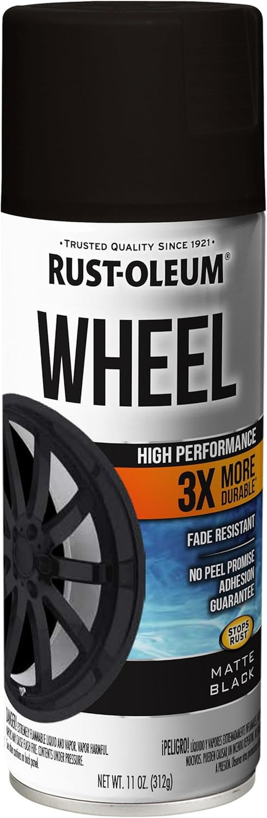 366438 High Performance Wheel Spray Paint, 11 oz, Matte Black