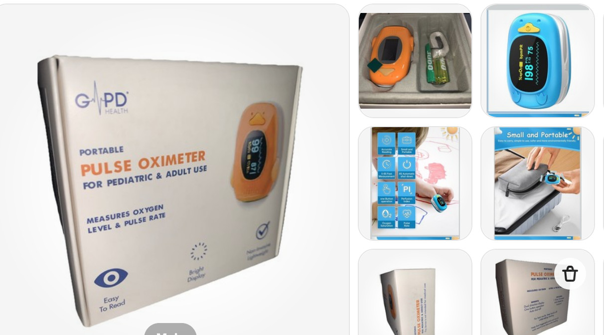GPD Portable Pulse Oximeter for Pediatric & Adult Use Measures Oxygen & Pulse