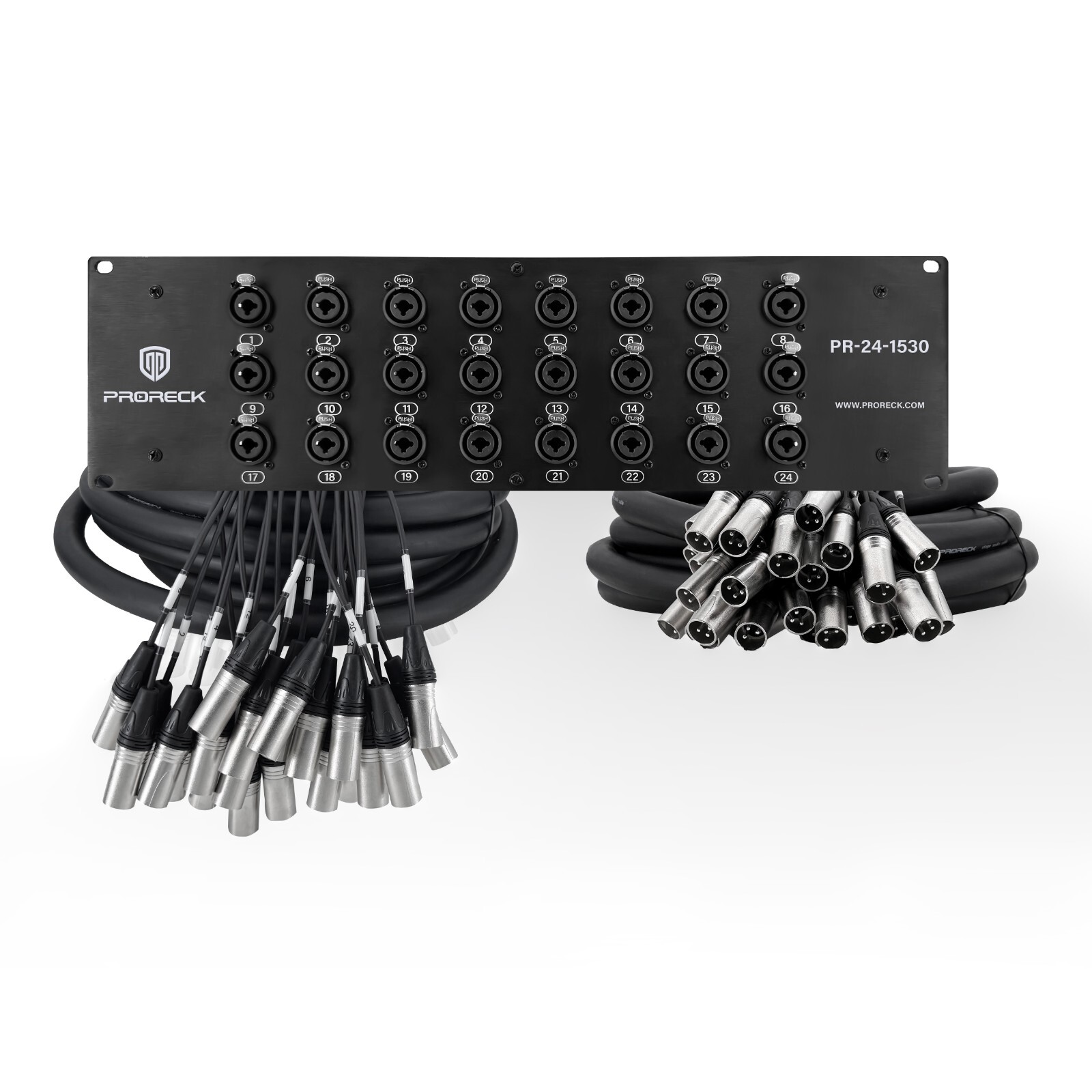 RK Mount TRS XLR Combo Splitter Snake Cable (15*30 Foot long 24Channel) 3U
