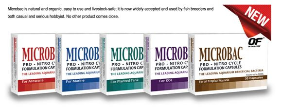 OF OCEAN FREE MICROBAC for ALL TROPICAL FISH/GOLDFISH AQUARIUM (30 CAPSULES)