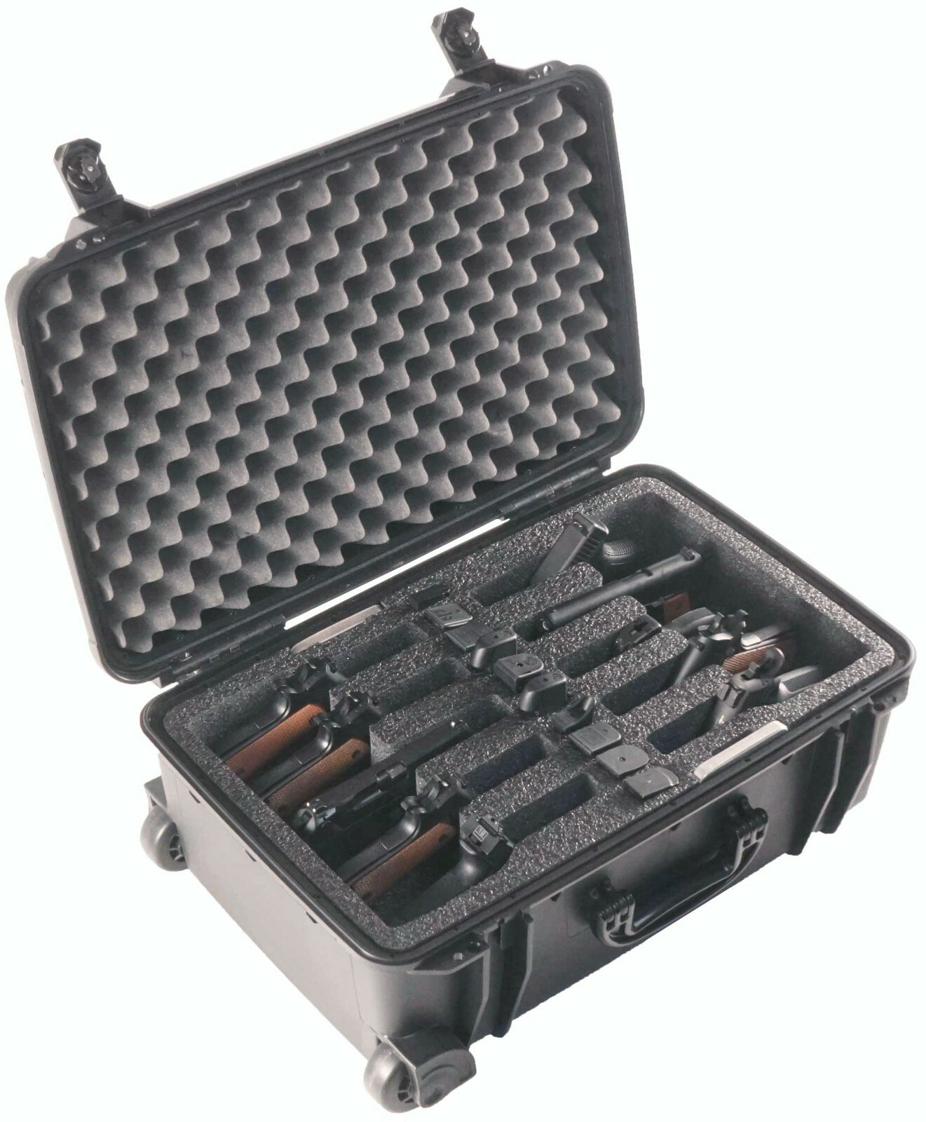 Case Club 10 Pistol Pre-Cut Waterproof Case with Silica Gel x 2 (Wheeled)
