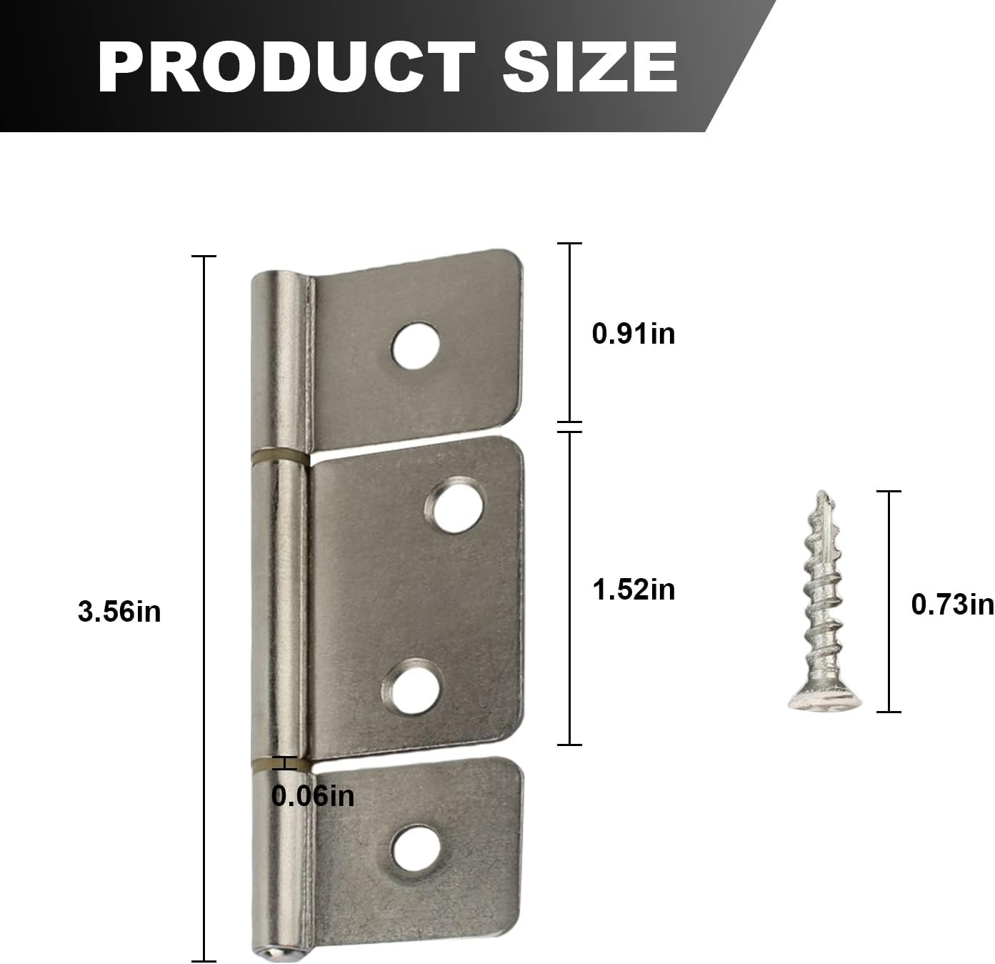 Three Leaf Non-Mortised Hinge for Mobile Home & RV Interior Bifold Door Hinges S