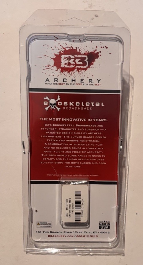 B3 Archery Exoskeletal MEG 100gr Broadhead 3pk.