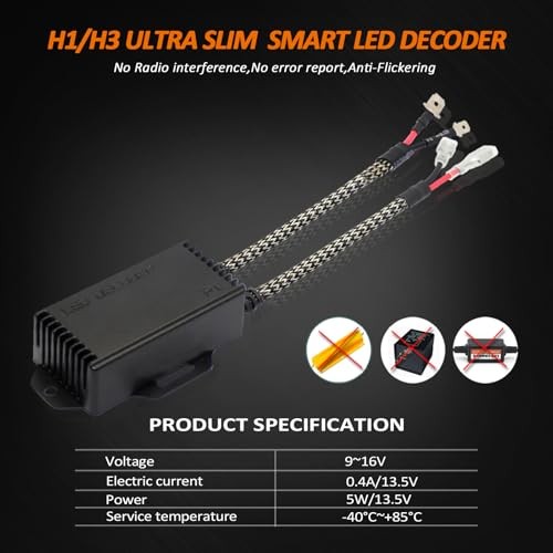 Canbus Decoder Kits Compatibility Anti Flickering Resistor Warning H1 H3