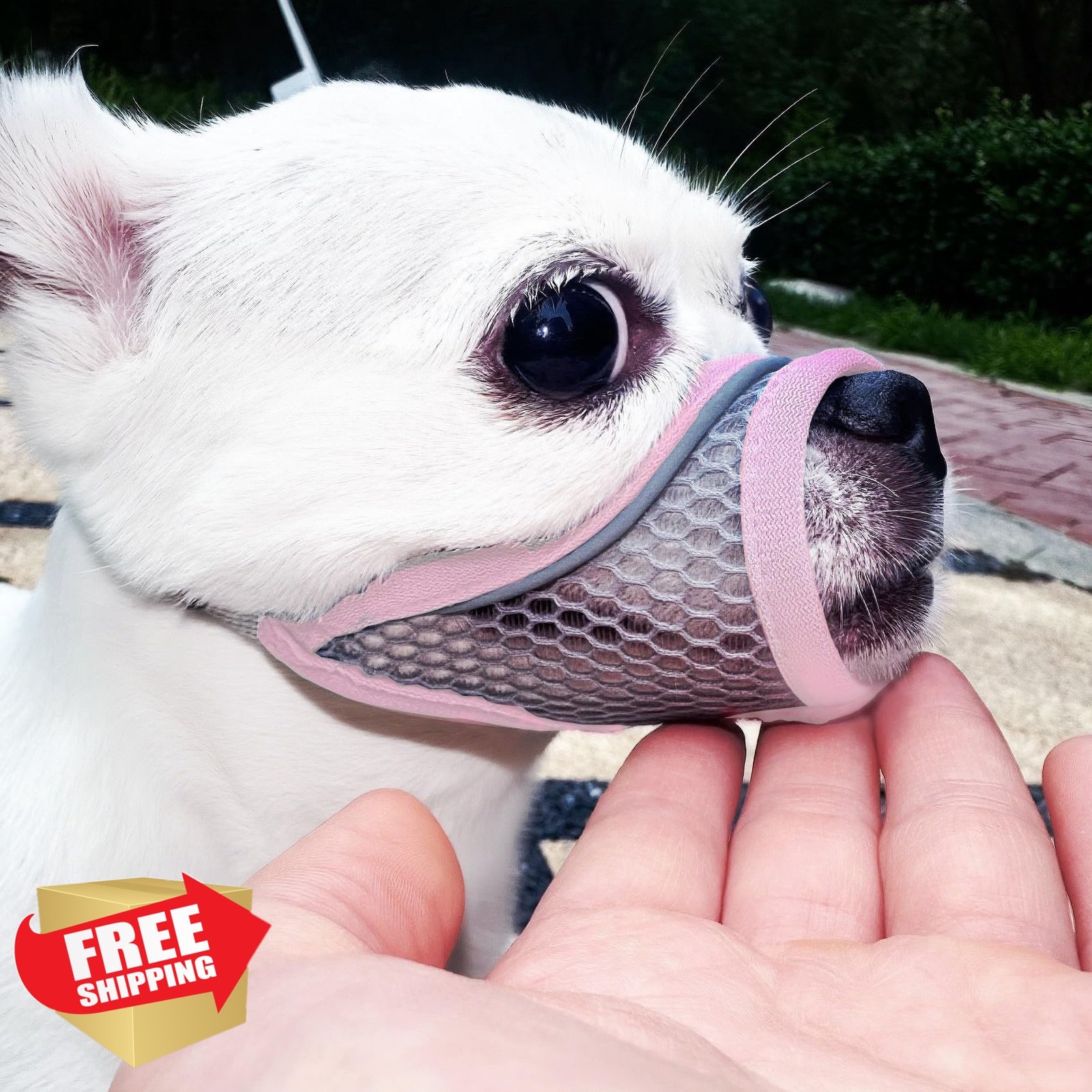 XXS Crystal Pink Dog Muzzle Soft Mesh Small Dogs Short Snout