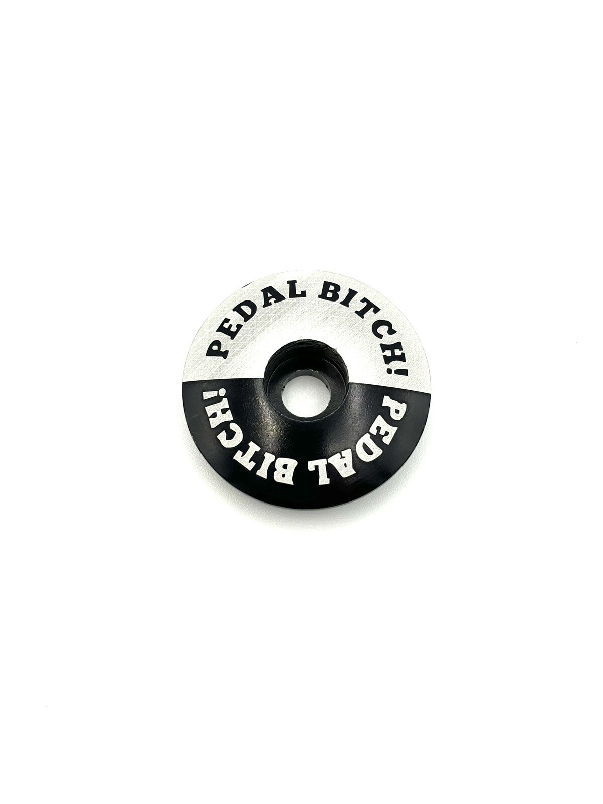 PEDAL B*TCH - Laser etched Threadless Bicycle Headset Stem Cap 1 1/8