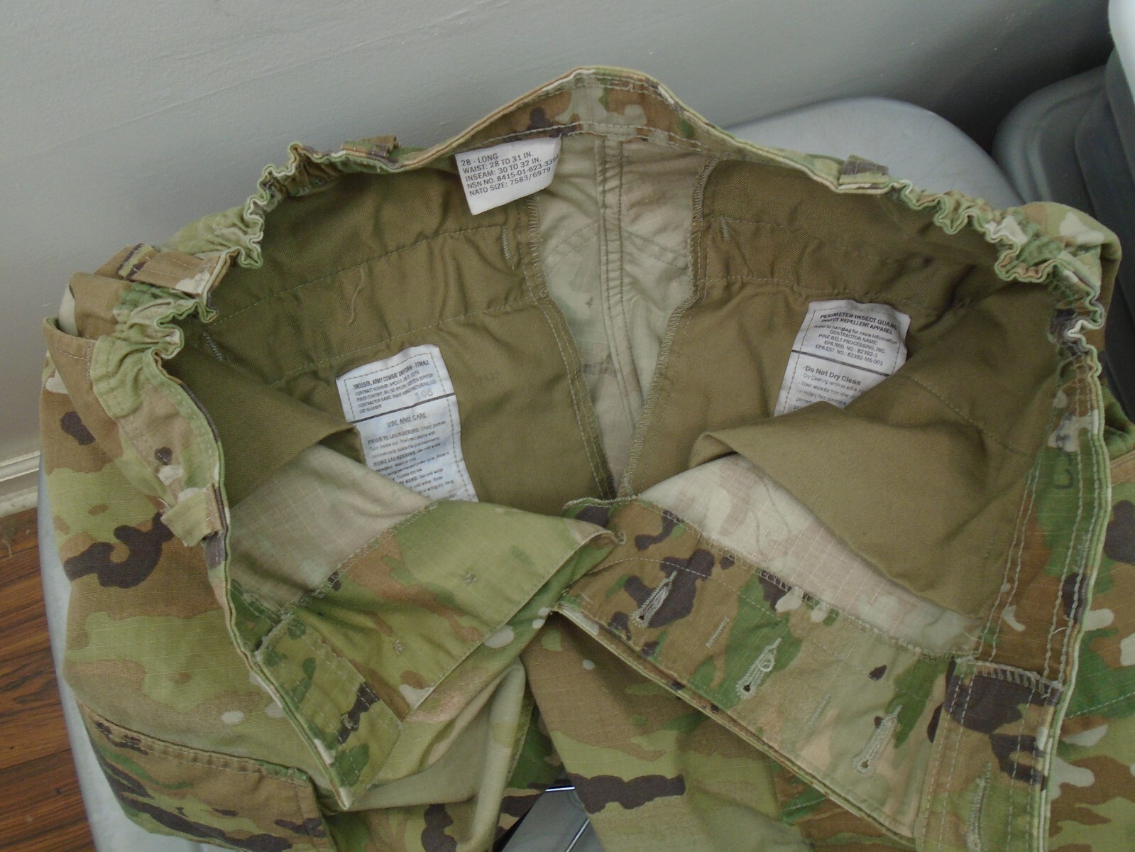 USAF US Army Combat Uniform Multicam OCP Pants Trousers Size 28 Long 2018 123-M