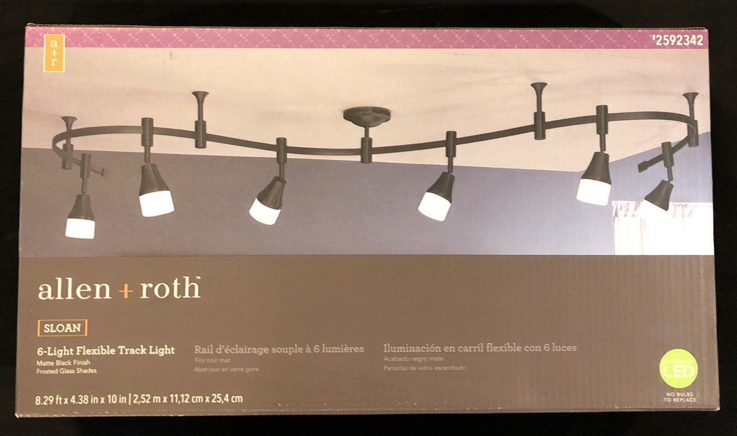 ALLEN+ROTH SLOAN 6 LIGHT FLEXIBLE TRACK LIGHT MATTE BLACK