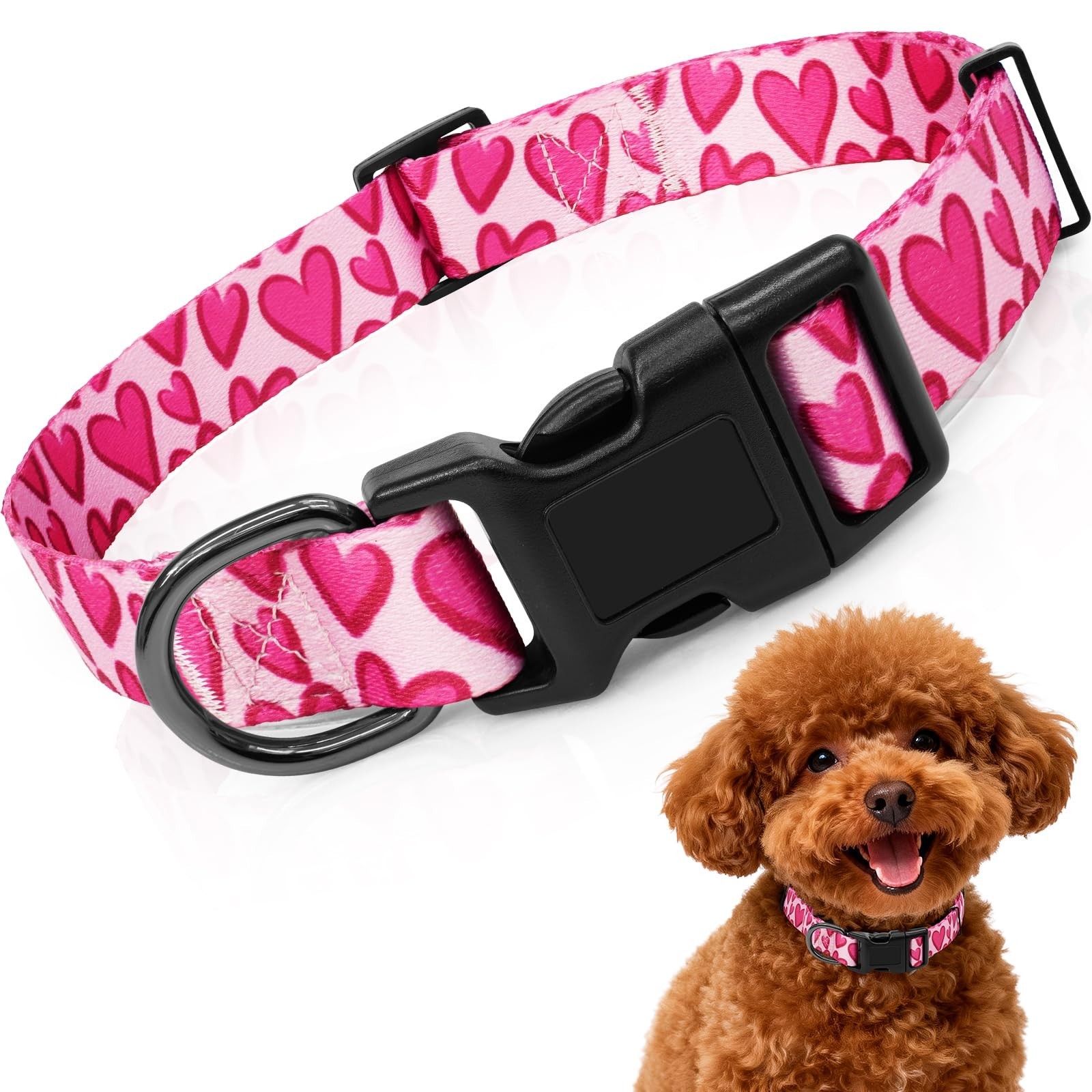 Kazazoo Dog Collar Cute and Soft Nylon Puppy Collar Girl Dogs, Adjustable Dog...