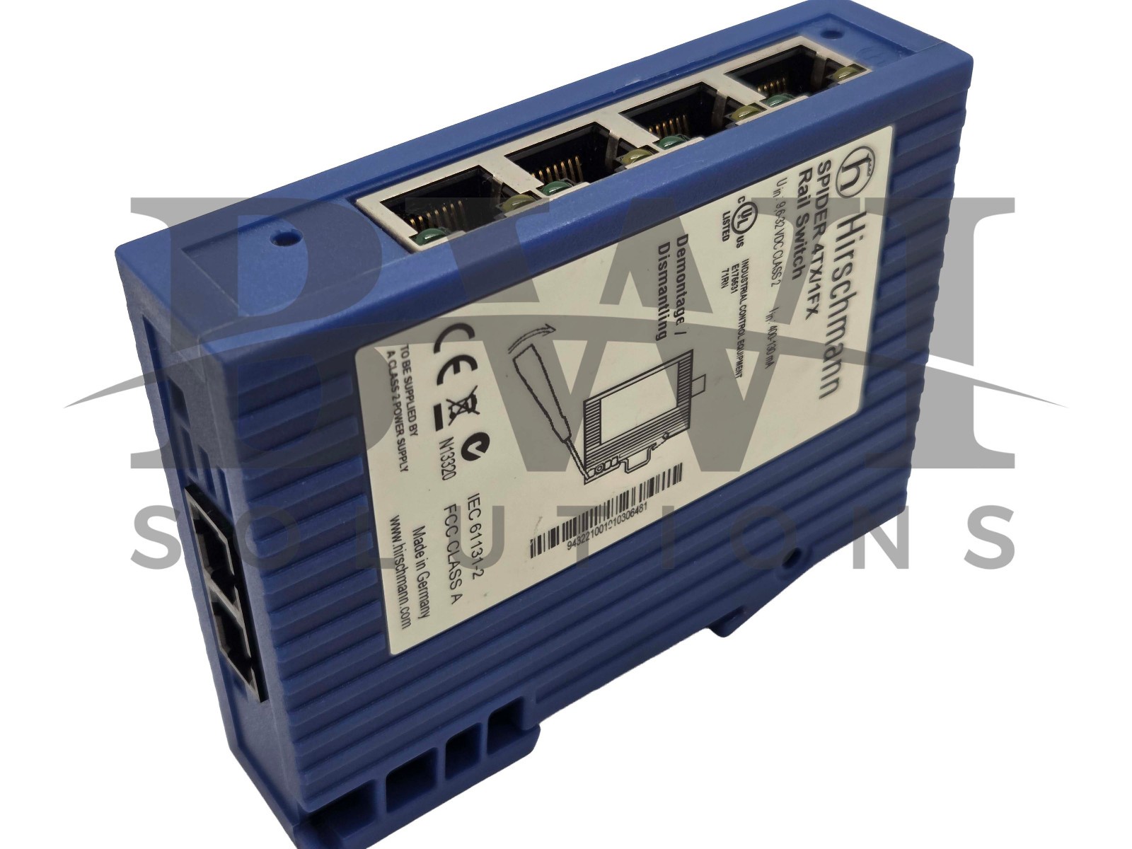 Belden Hirschmann SPIDER 4TX/1FX Unmanaged 5-Port Rail ENET Switch SPIDER4TX1FX