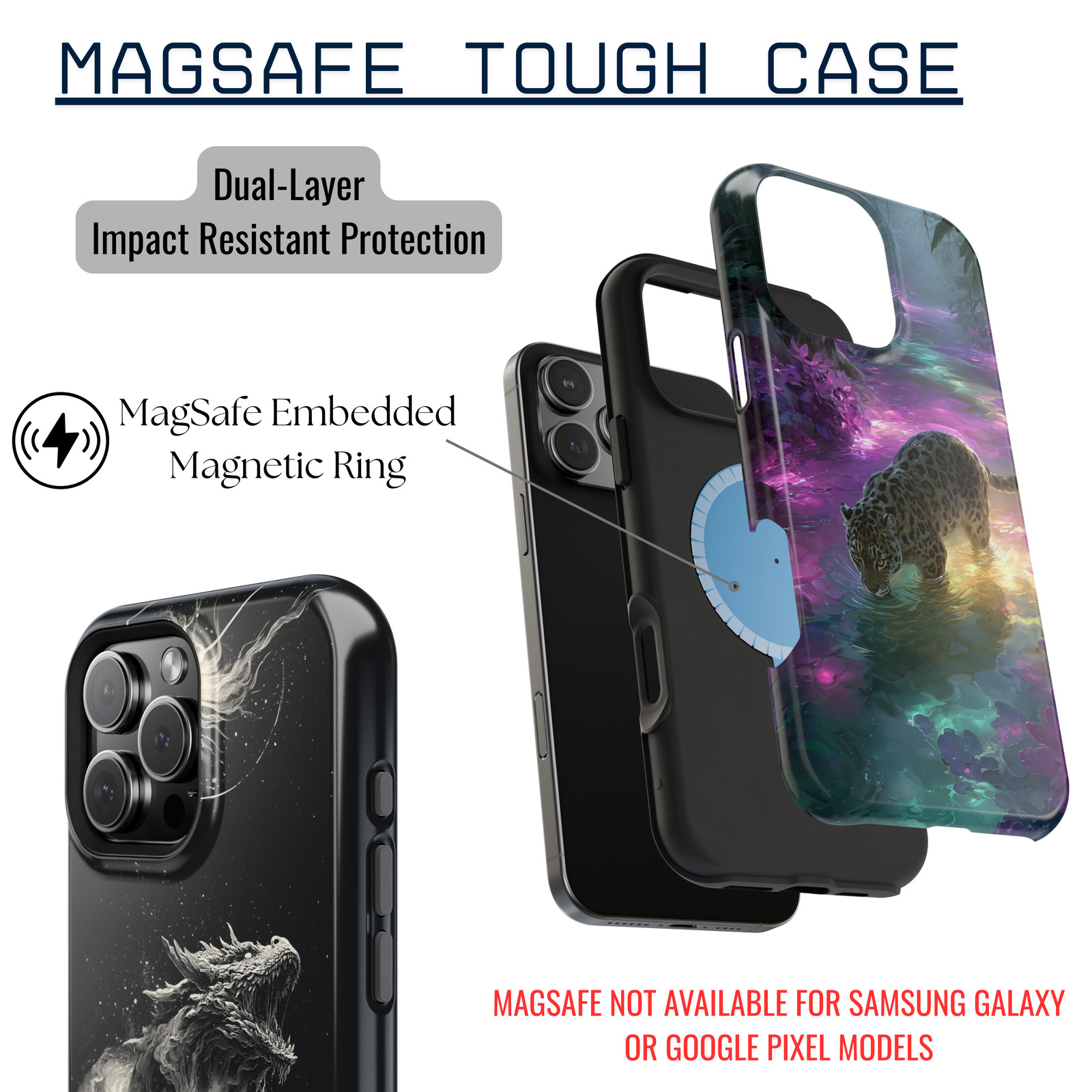 Phone Ink - iPhone/Galaxy/Pixel - Tough Case - Waterfall Mountain Nature