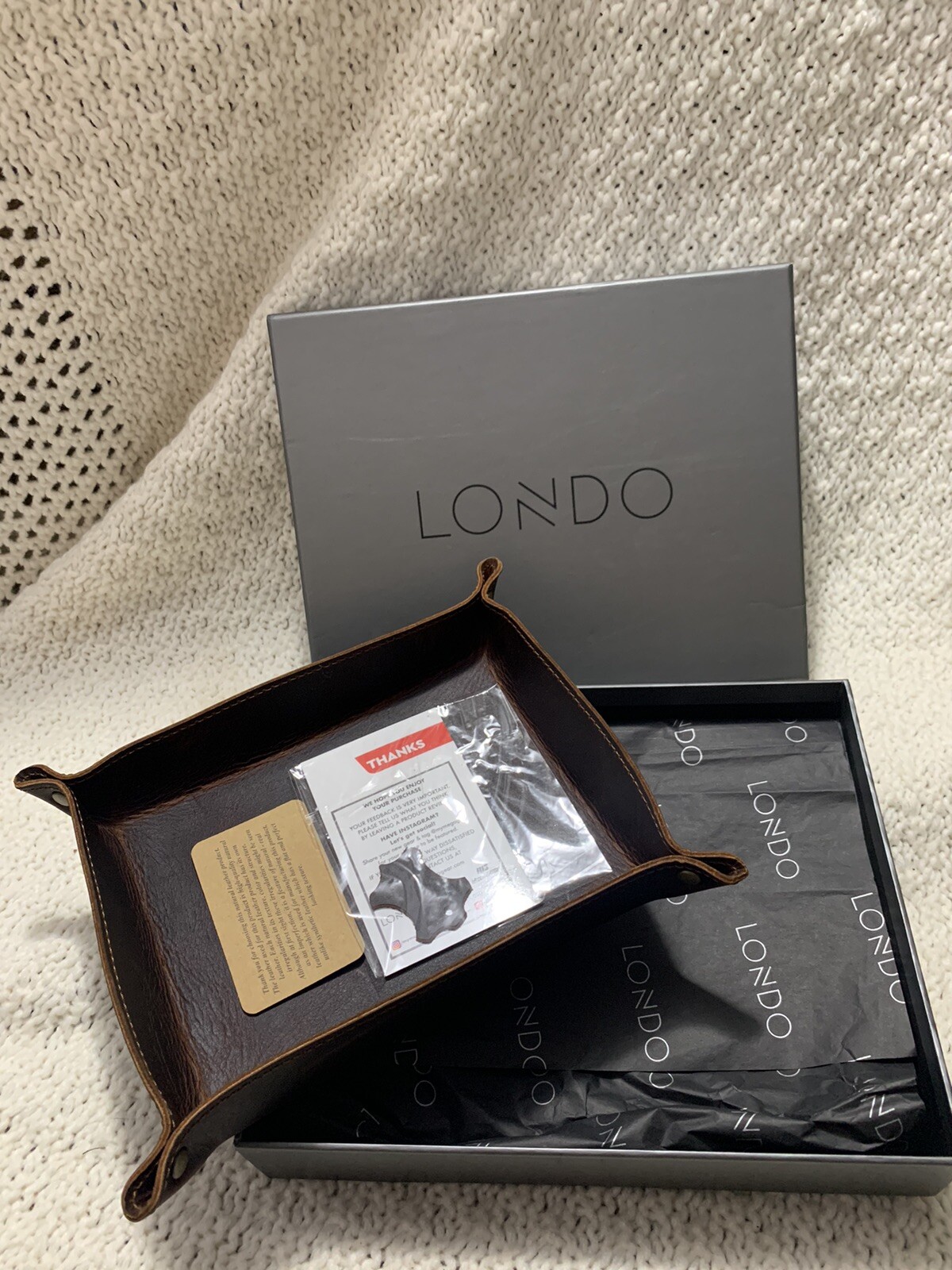 NIB 🌺 Londo Genuine Leather Tray Organizer Storage for Wallets One Size Brown