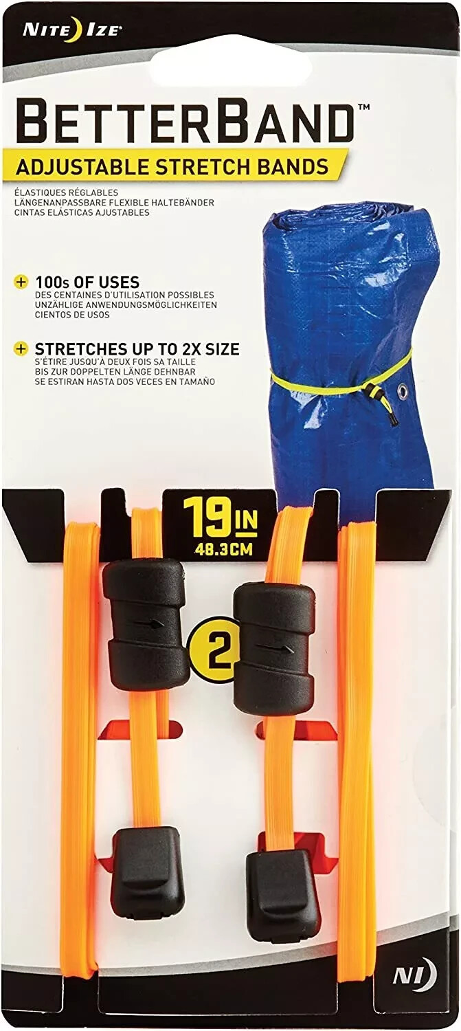 Pack of 2 Nite Ize BetterBand 19" Orange Adjustable Tie Down Stretch Band
