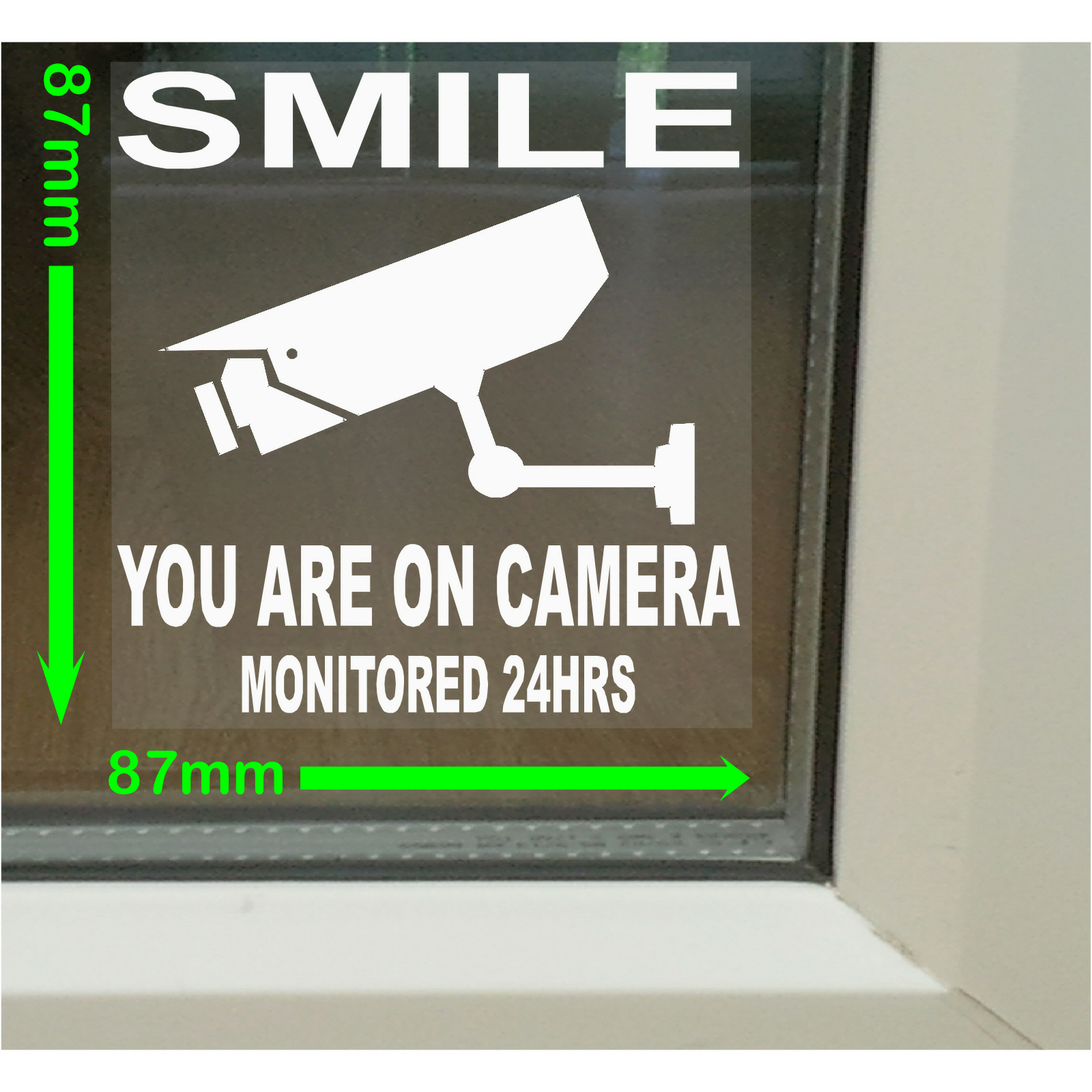 Smile CCTV Camera Monitored Warning Security Stickers Home Business Alarm Signs