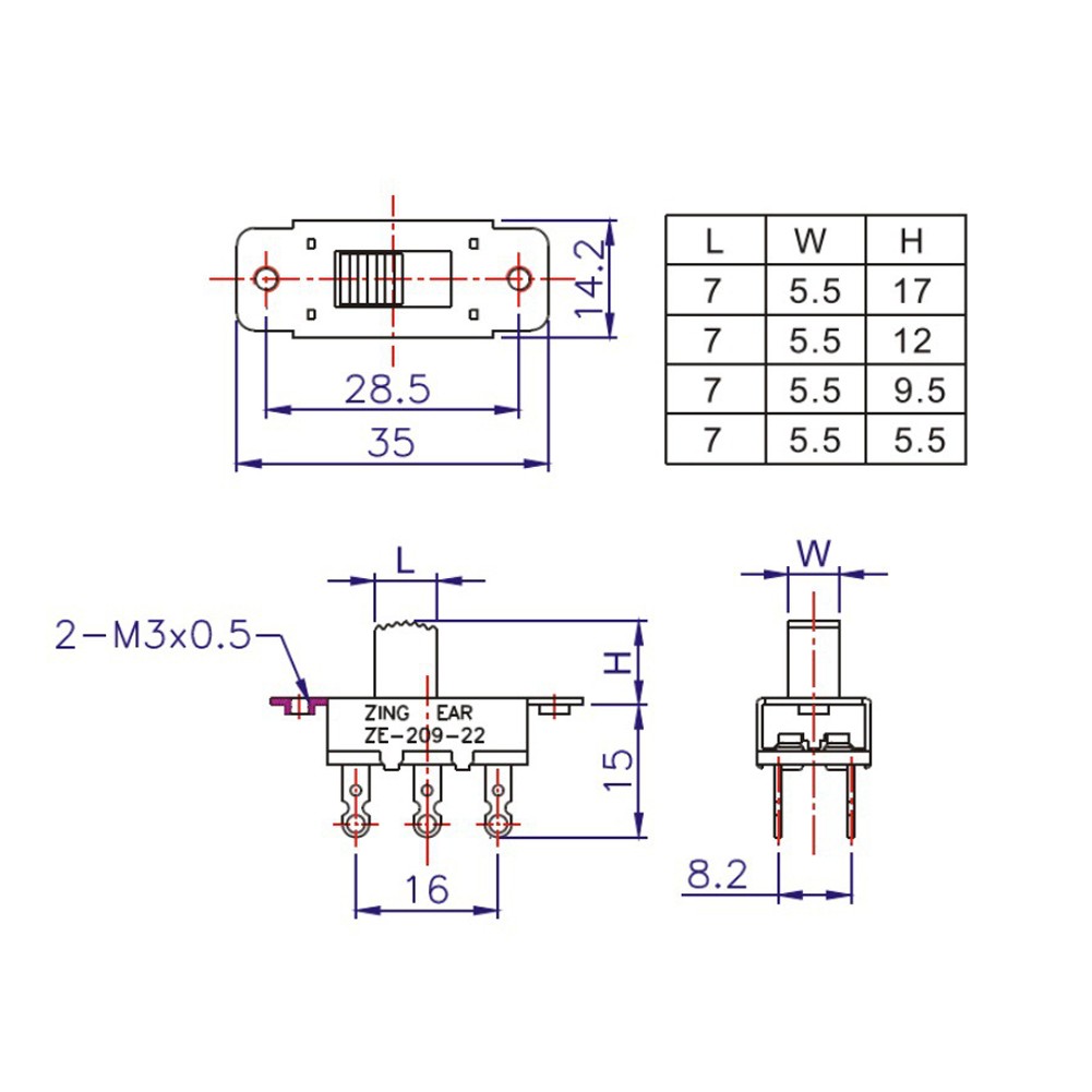 E-209-22 6 Pin Toggle Switch with Wire Replace for Ceiling Fan Transfer Switch