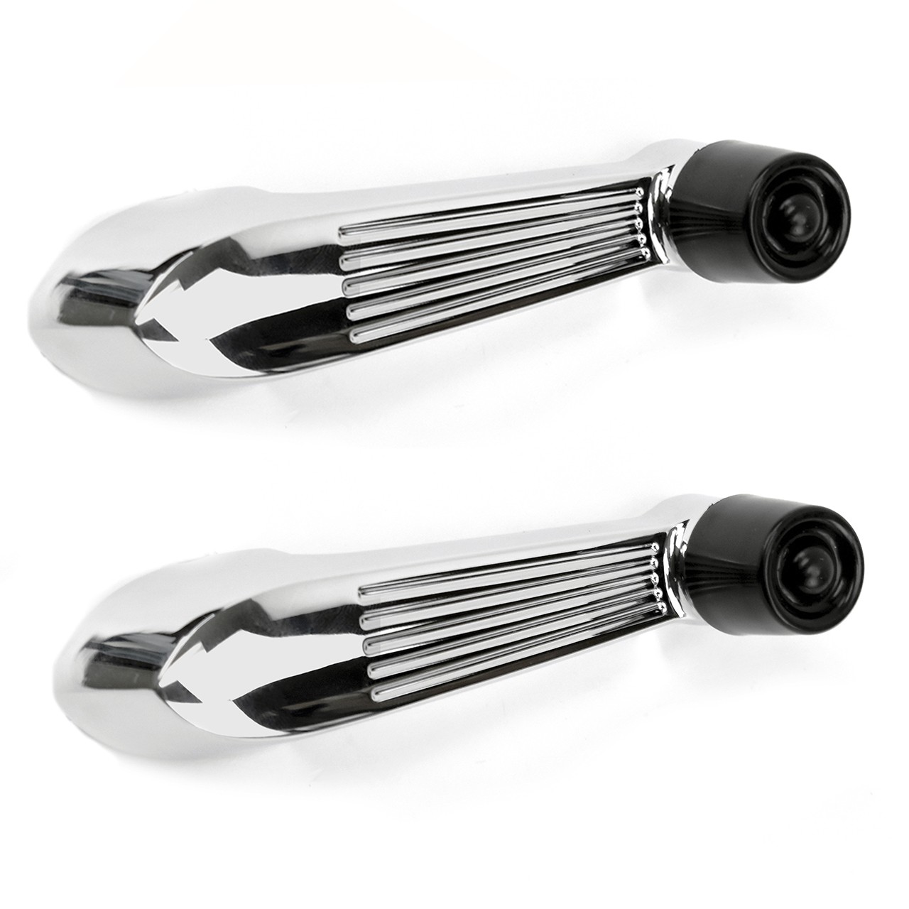 Door Window Handle Chrome+Black Knob PAIR 1956 F-100 Truck