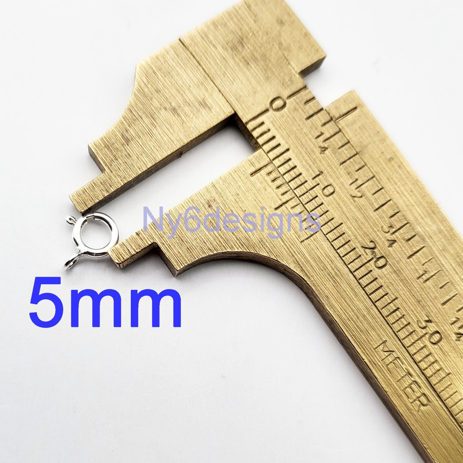 Sterling Silver Spring Ring Clasp 5mm/6mm/7mm Open & Closed Ring Finding (5pcs)