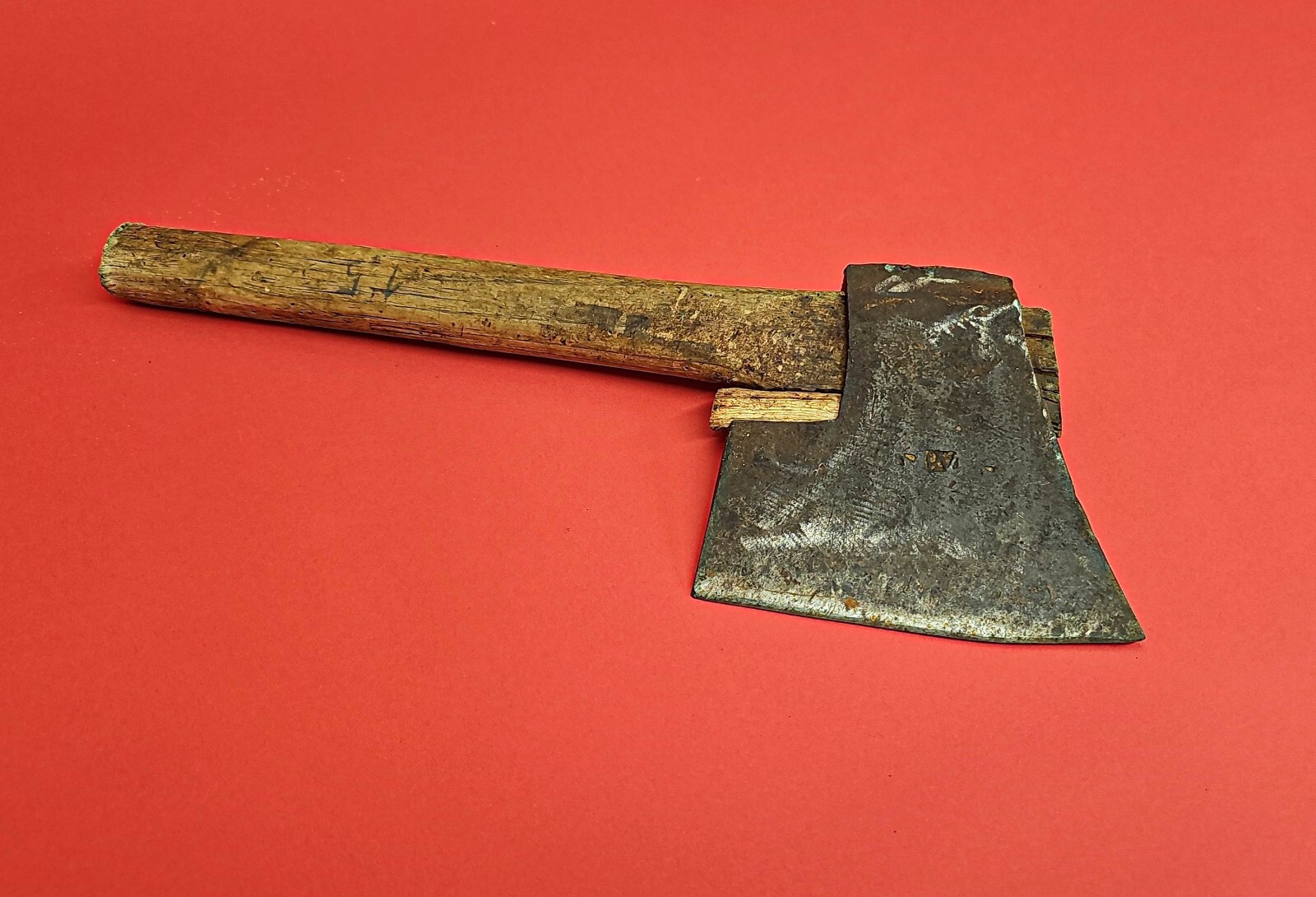 19th c Antique Rare Primitive Wrought Hewing Goosewing Bearded broad Axe Hatchet