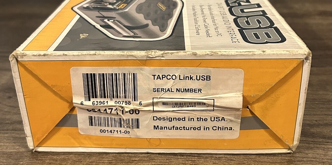 TAPCO Link Firewire 4x6 audio interface 2 Inputs, Fully Tested With Power Supply