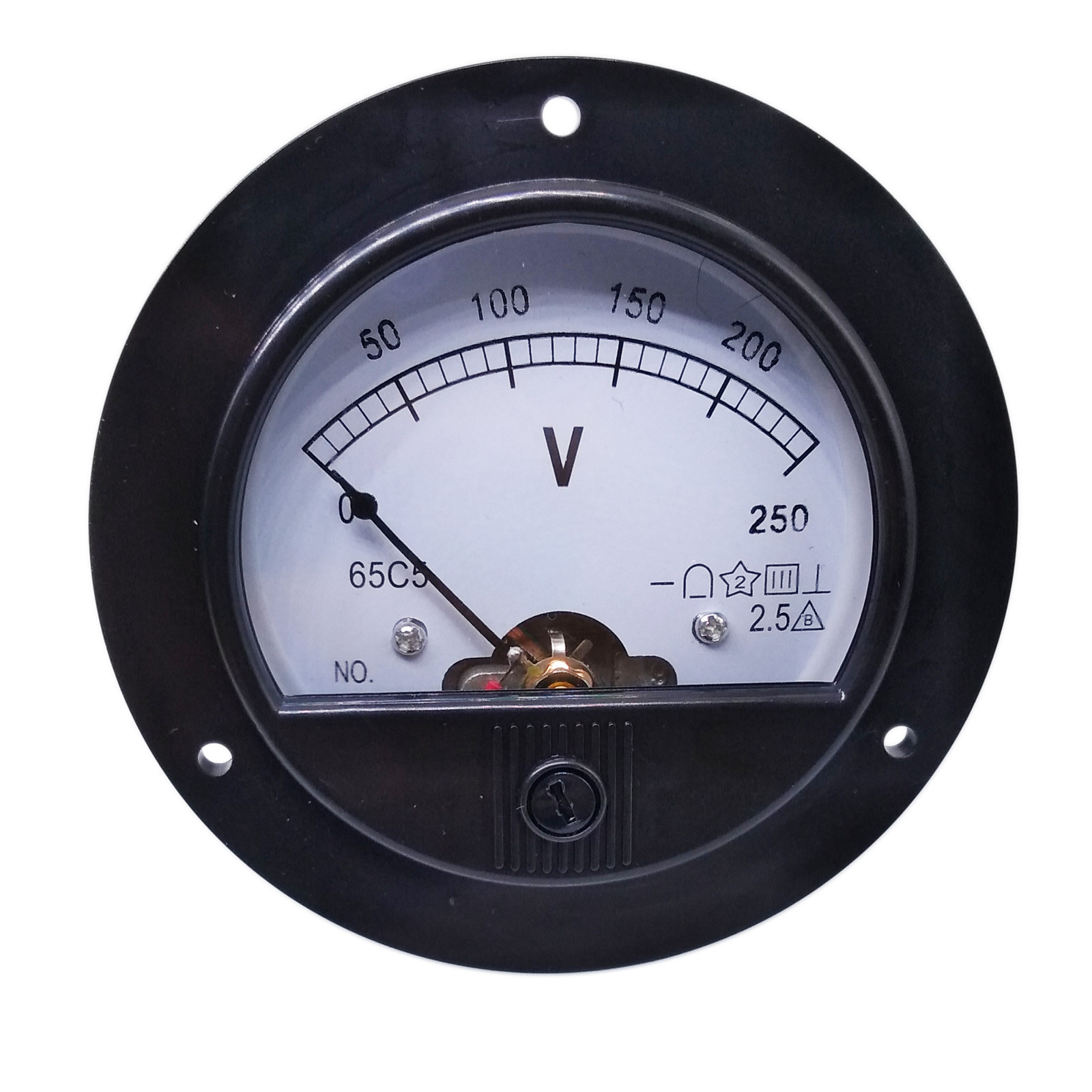 US Stock DC 0 ~ 250V Round Analog Volt Pointer Needle Panel Meter Voltmeter