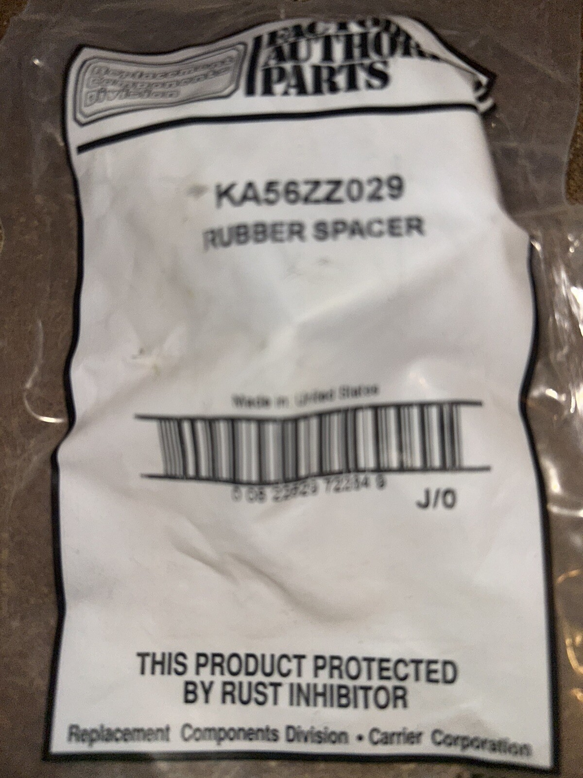 Carrier KA56ZZ029 Rubber Spacer Grommet Type (Sits Under Corner Of Coil) Qty 1