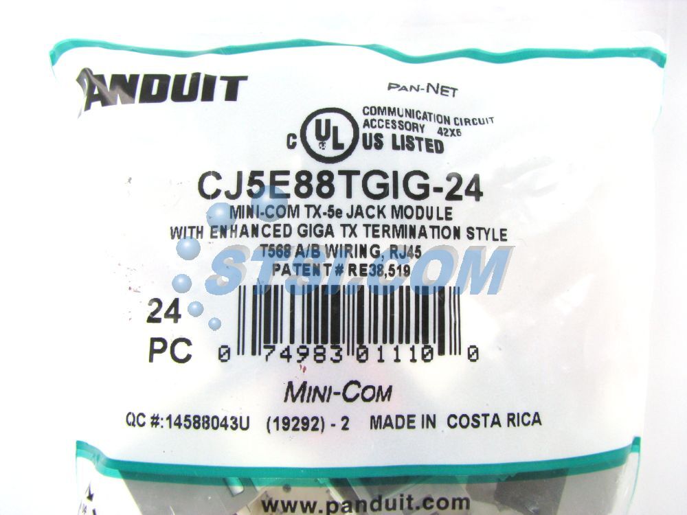 (24-PACK) Panduit CJ5E88TGIG-24 Cat5e Mini-Com Jack Module, Gray ~STSI