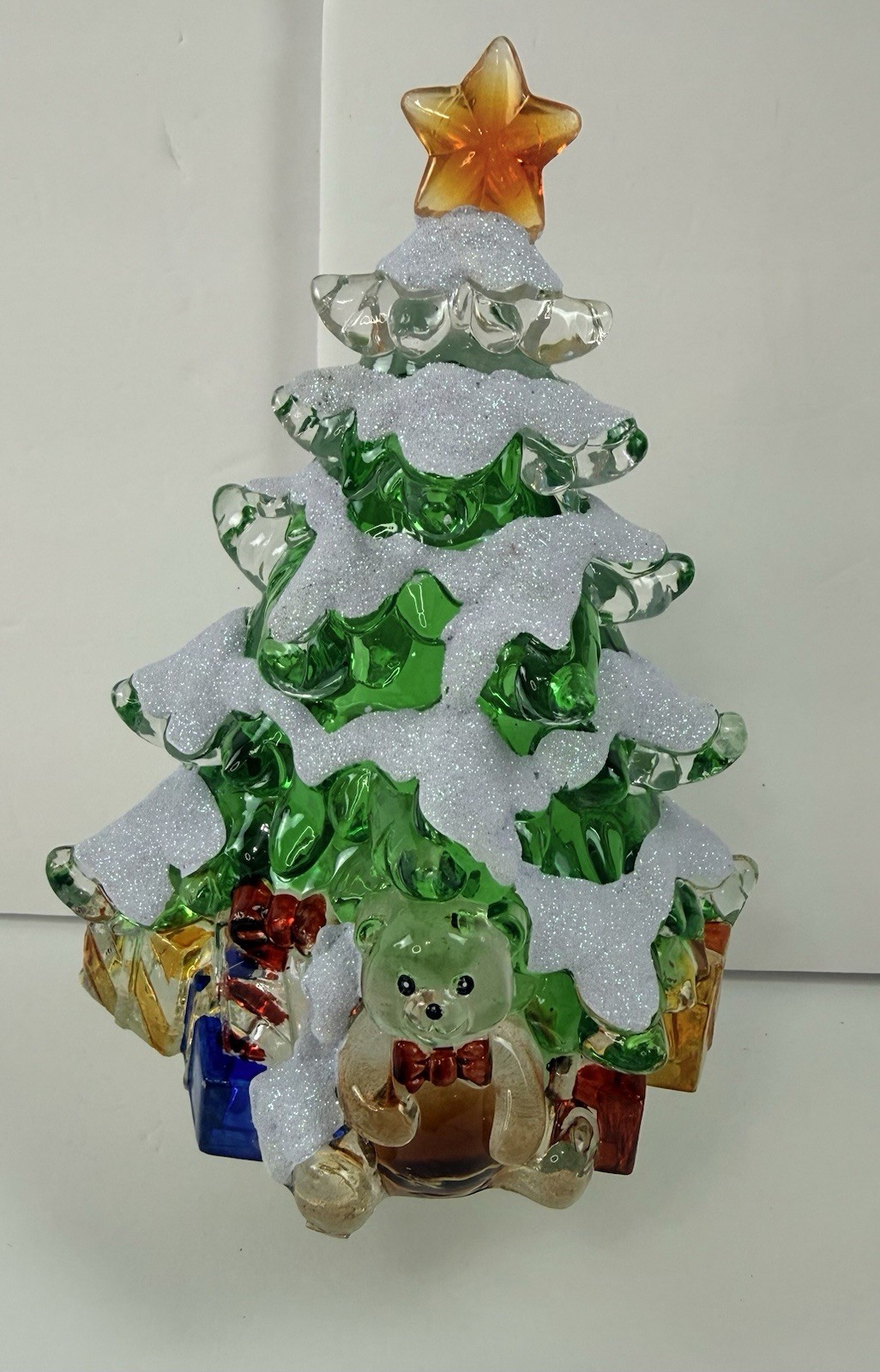 Snow Covered Christmas Tree  Teddy Bear Presents Plug-in  Night Light