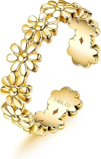 Jstyle 14k Gold Filled Toe Rings for Women Adjustable Toe Ring Band Rings Cub...