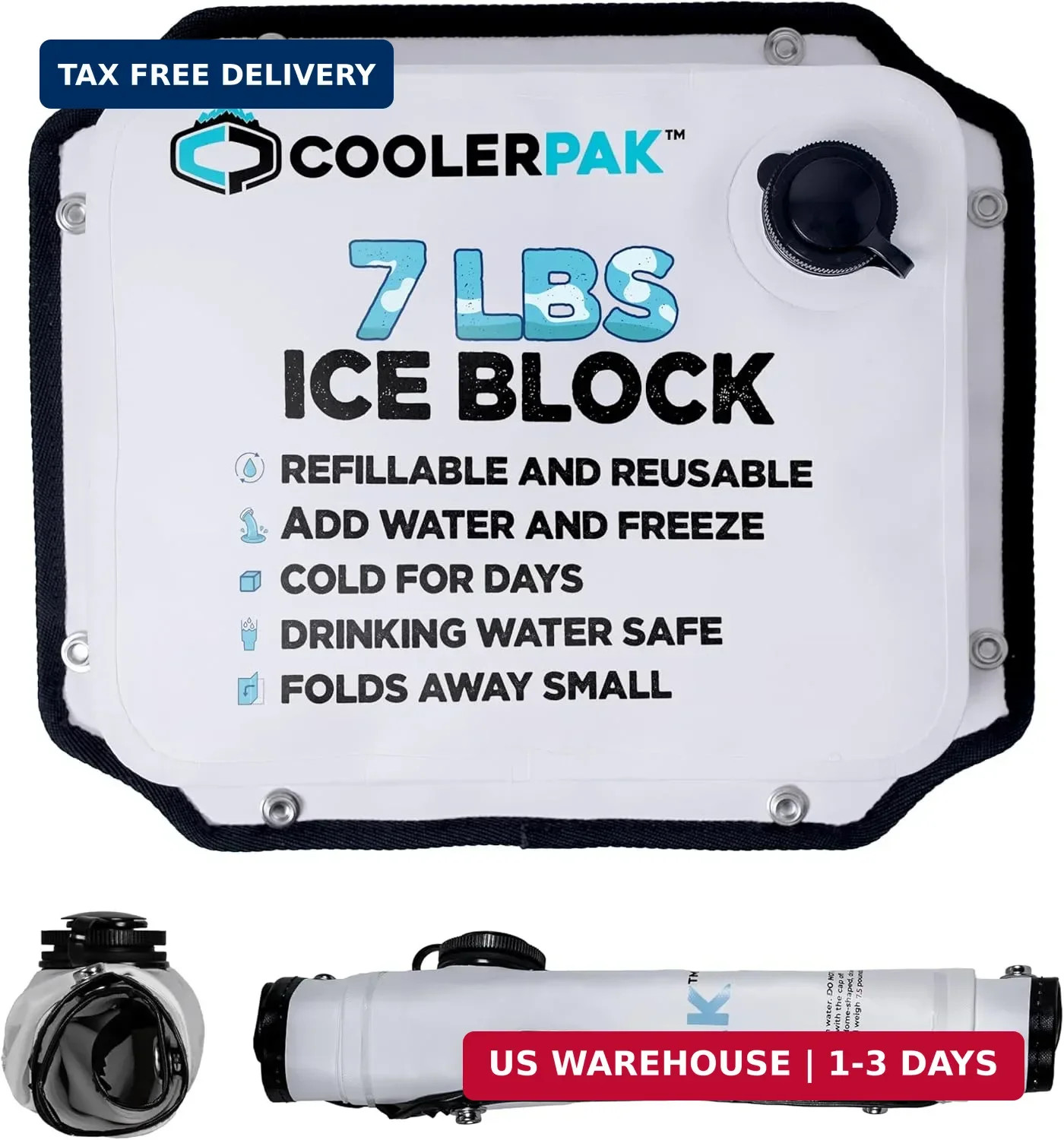 Refillable & Reusable Ice Packs for Coolers - Stays Cold for Days - Non-Toxic &