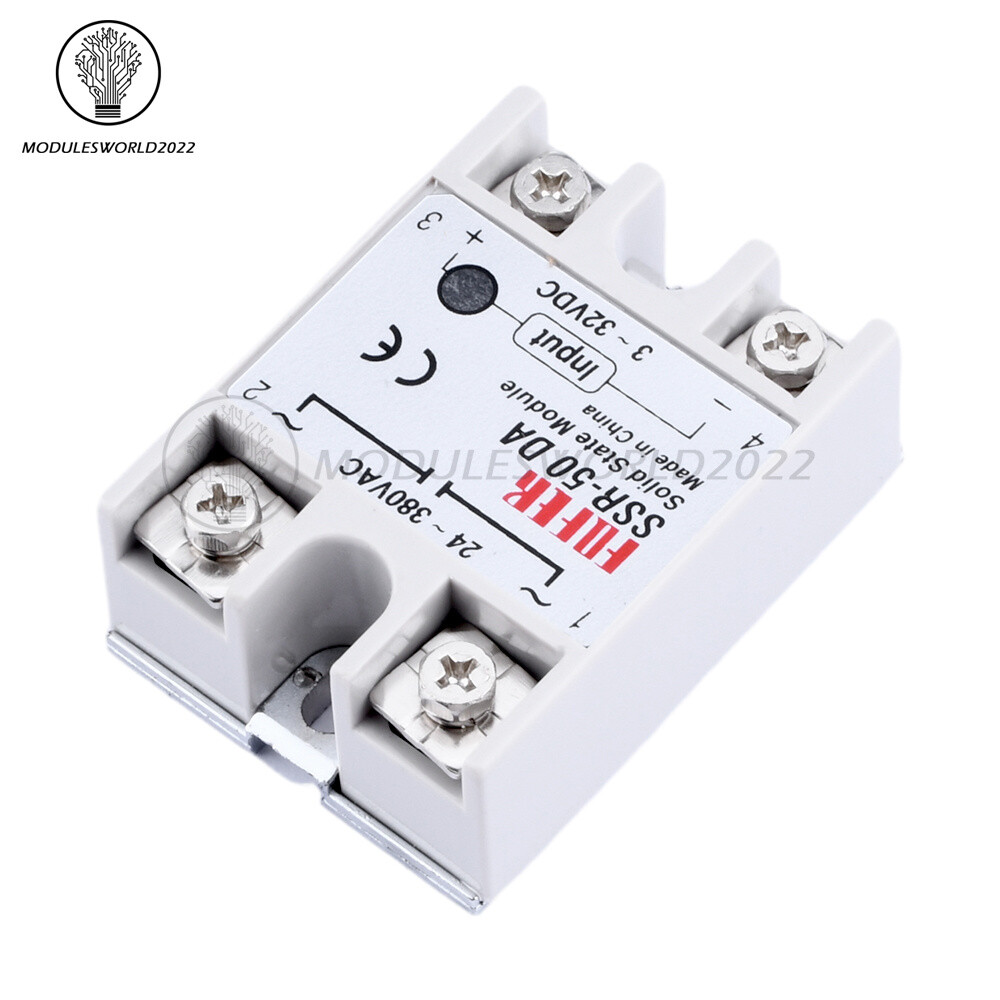 SSR-50DA 3V~32V DC to AC 24V~380V 50A 250V Solid State Relay Module