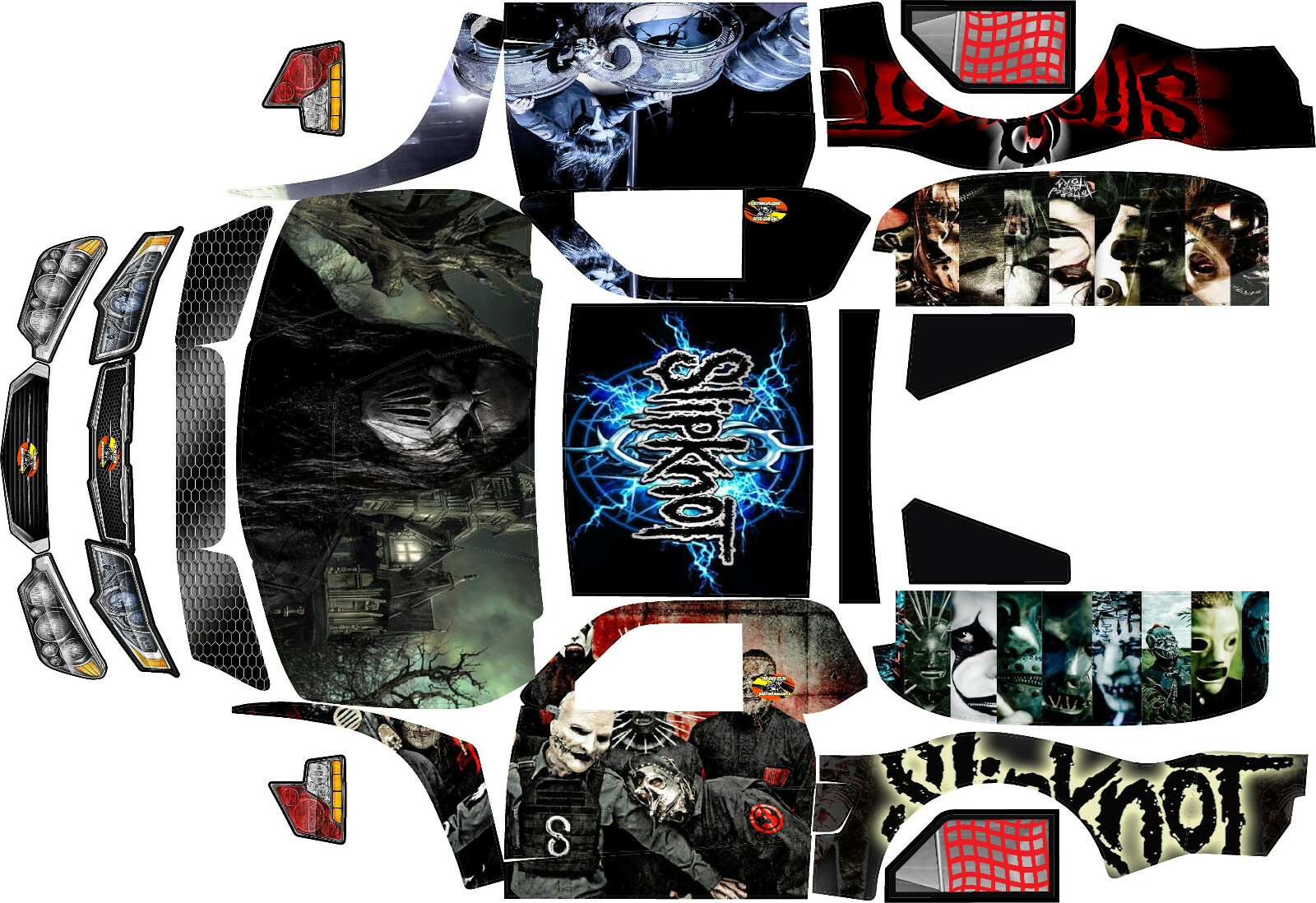 Losi 5ive T wrap decals stickers trophy truck SLIPKNOT hpi baja 5t  5sc woodster