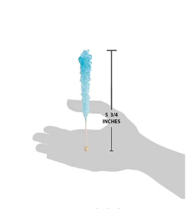 Light Blue Rock Candy on a Stick (72 Pack) - BULK Individually Wrapped Cotton...