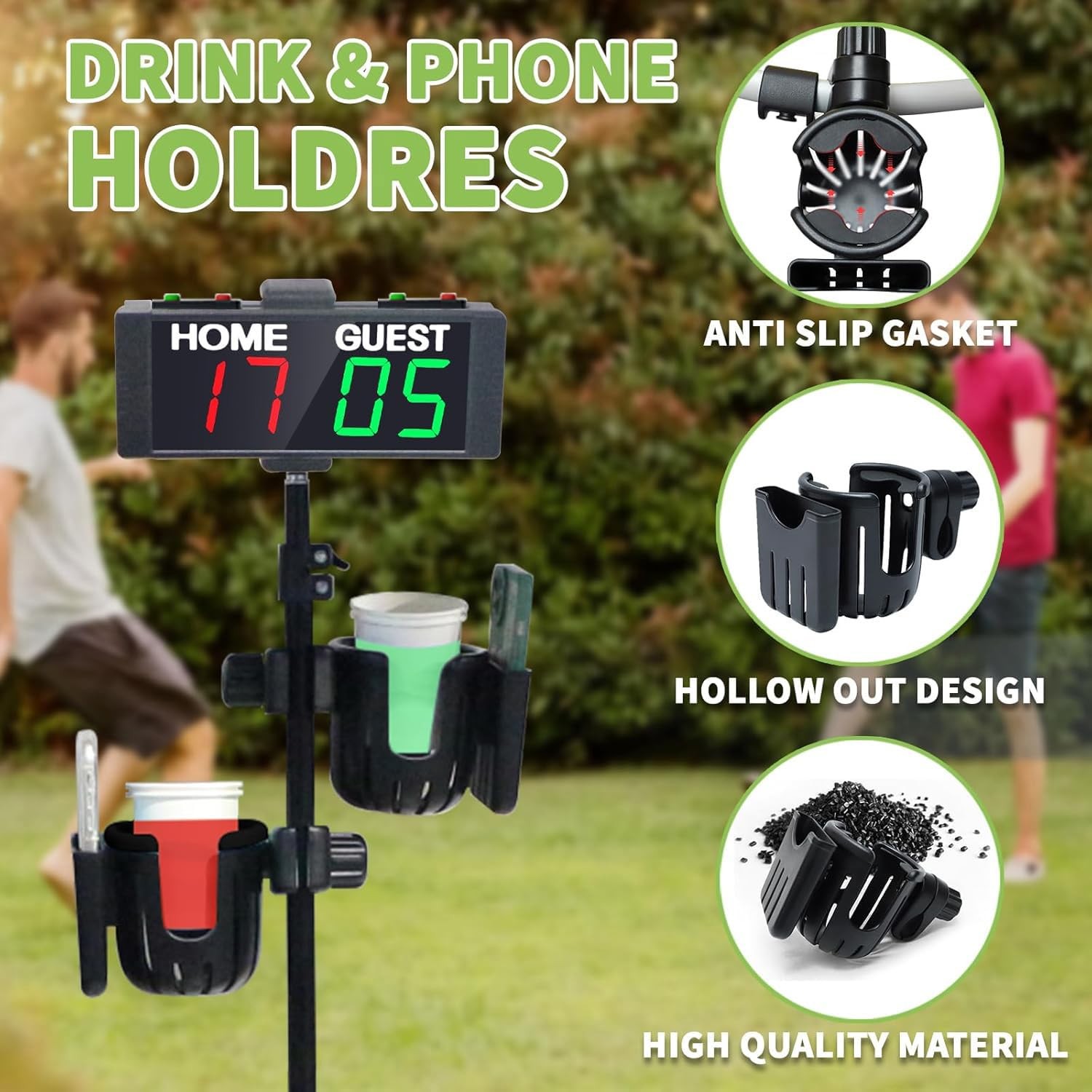 Digital Cornhole Scoreboard with Drink Holder Set, Electronic Scoreboard with...