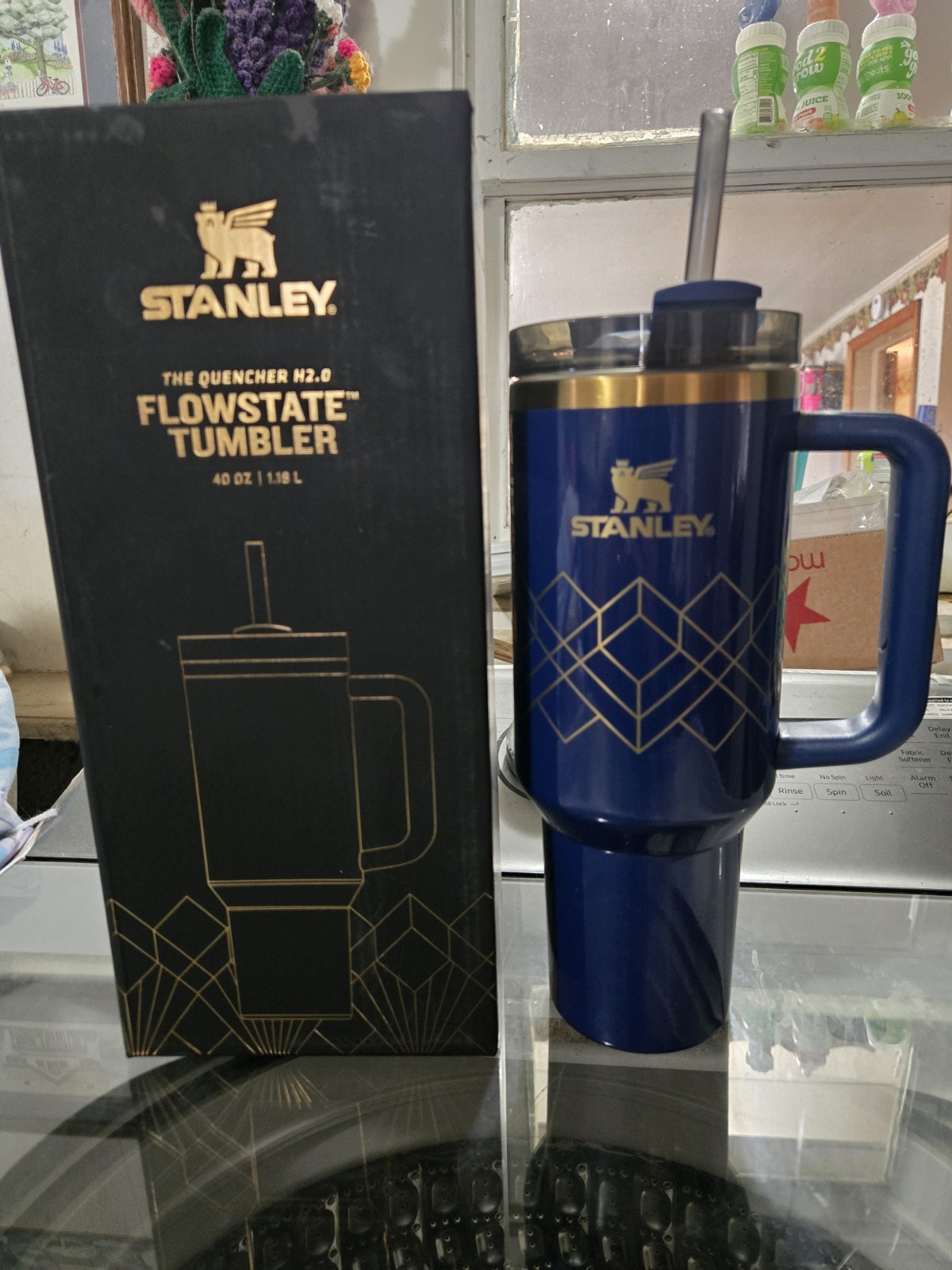 Stanley Deco Collection Quencher H2.0 Flowstate Tumbler Gloss Deco 40oz - BLUE
