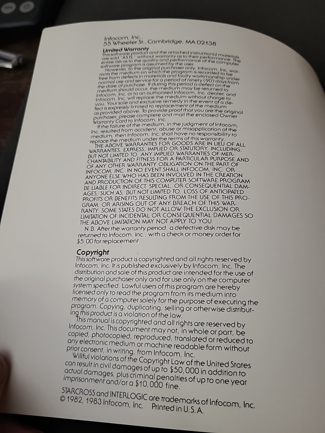Starcross Instruction Booklet And Poster