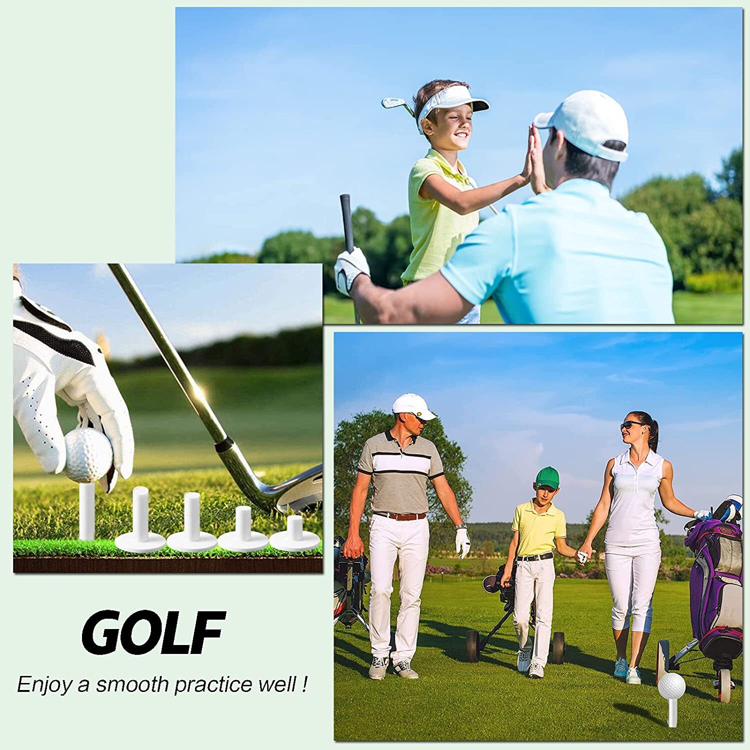 On Course Rubber Tees Multiple Size 4 Pack New (golf Driving Mat Range Tee) US