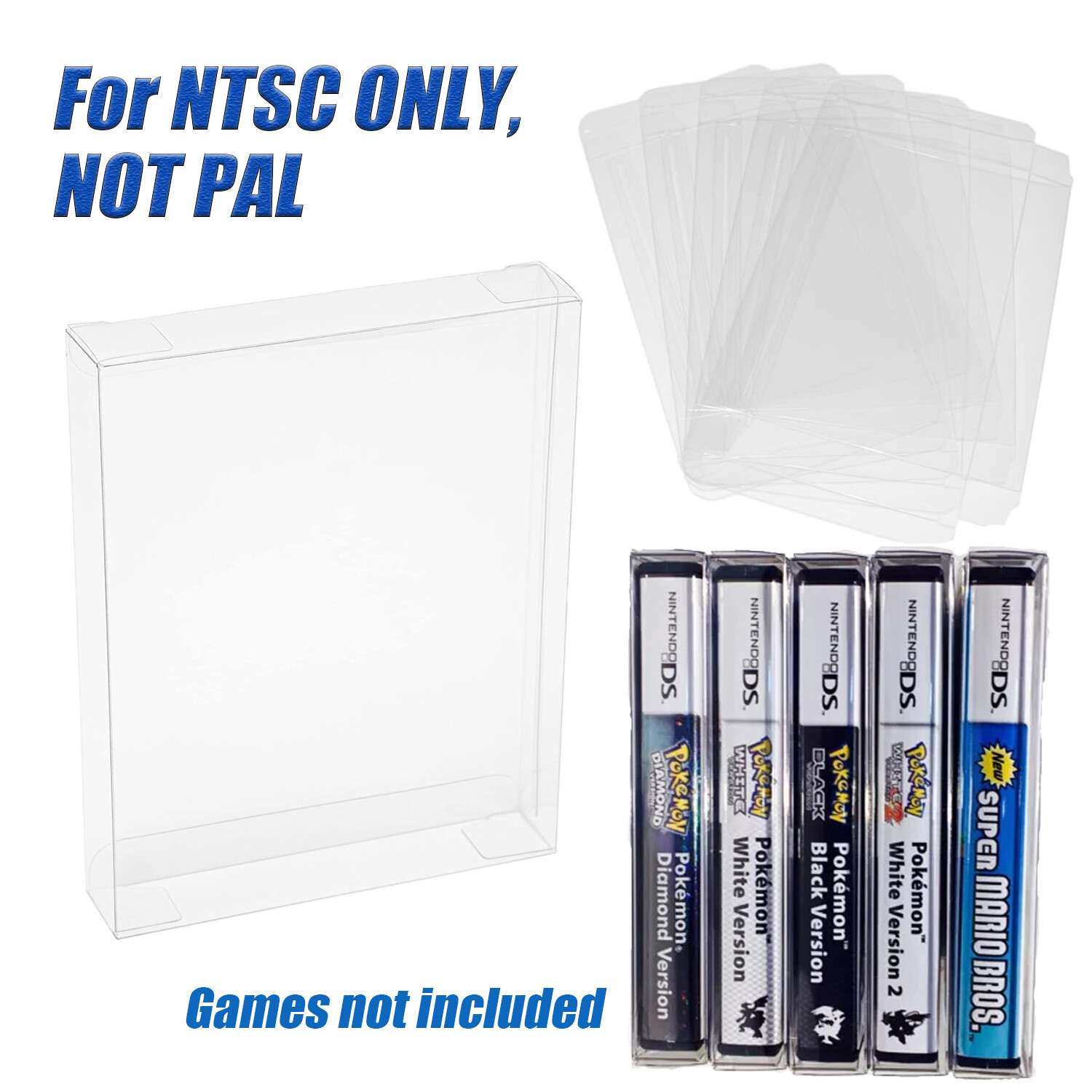 10x Box Protectors For NINTENDO DS Video Games (NTSC ONLY, NOT PAL) Clear Cases