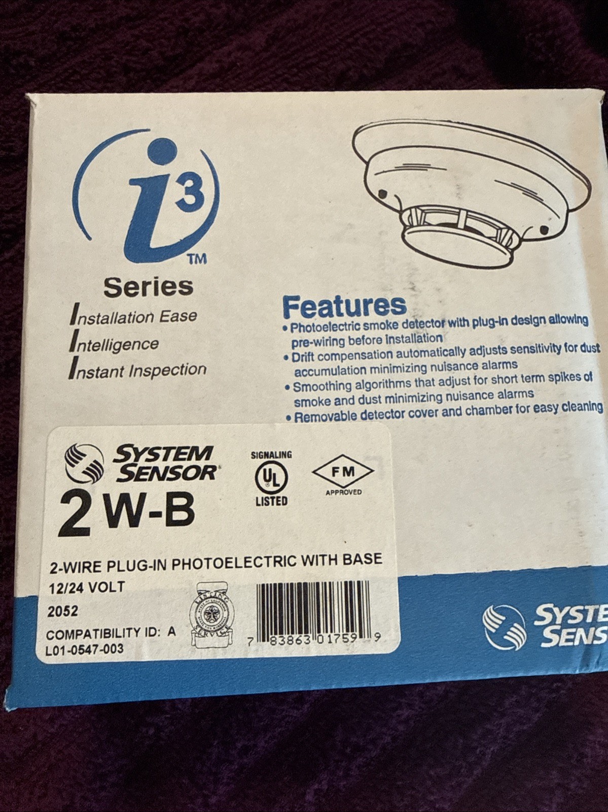 System Sensor 2W-B Smoke Detector Two-Wire Power Zone