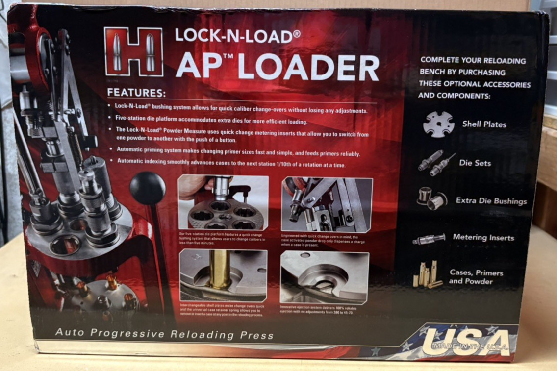 Hornady Lock-N-Load AP Loader Progressive Press + Shell Plates + Die Tool Nice