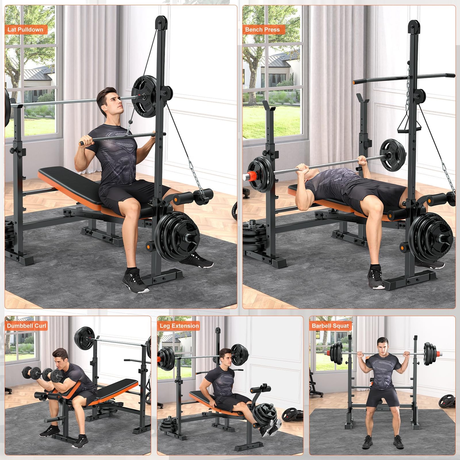 800lbs 8-in-1 Weight Bench – Lat Pulldown
