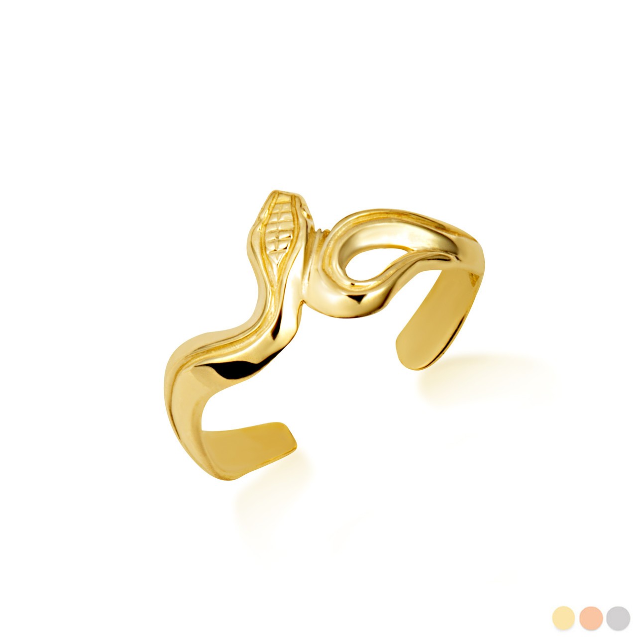 Gold Serpent Snake Toe Ring (Available in Yellow/Rose/White Gold)