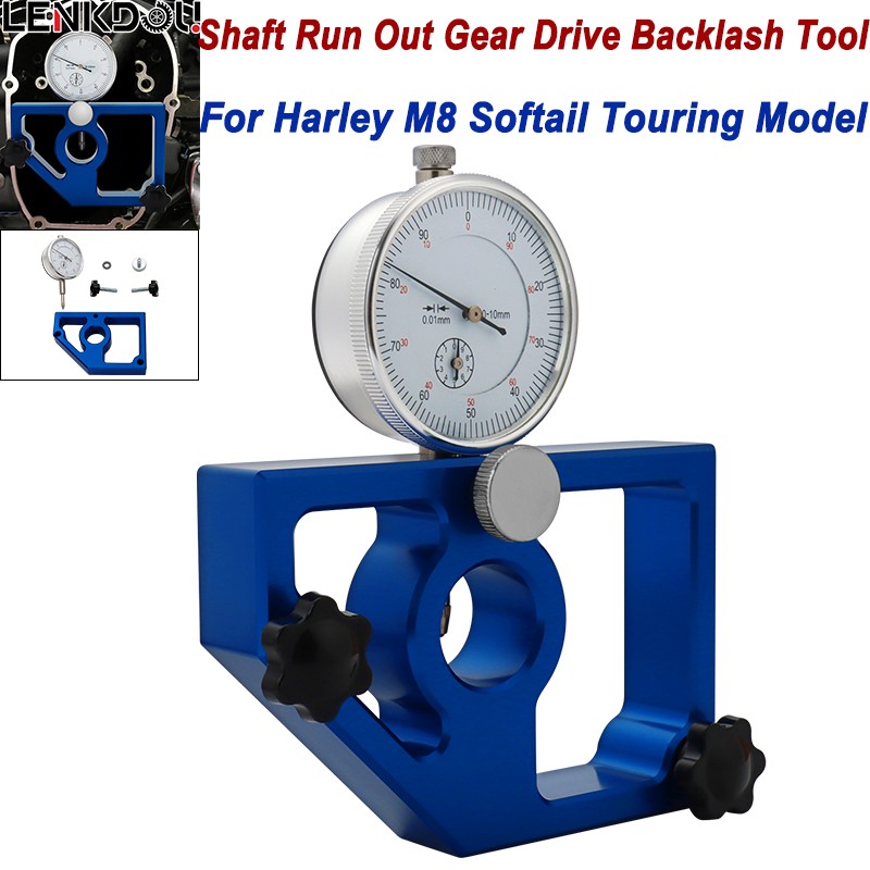 For Harley M8 Touring Softail Pinion Shaft Run Out Gear Drive Backlash Tool Blue