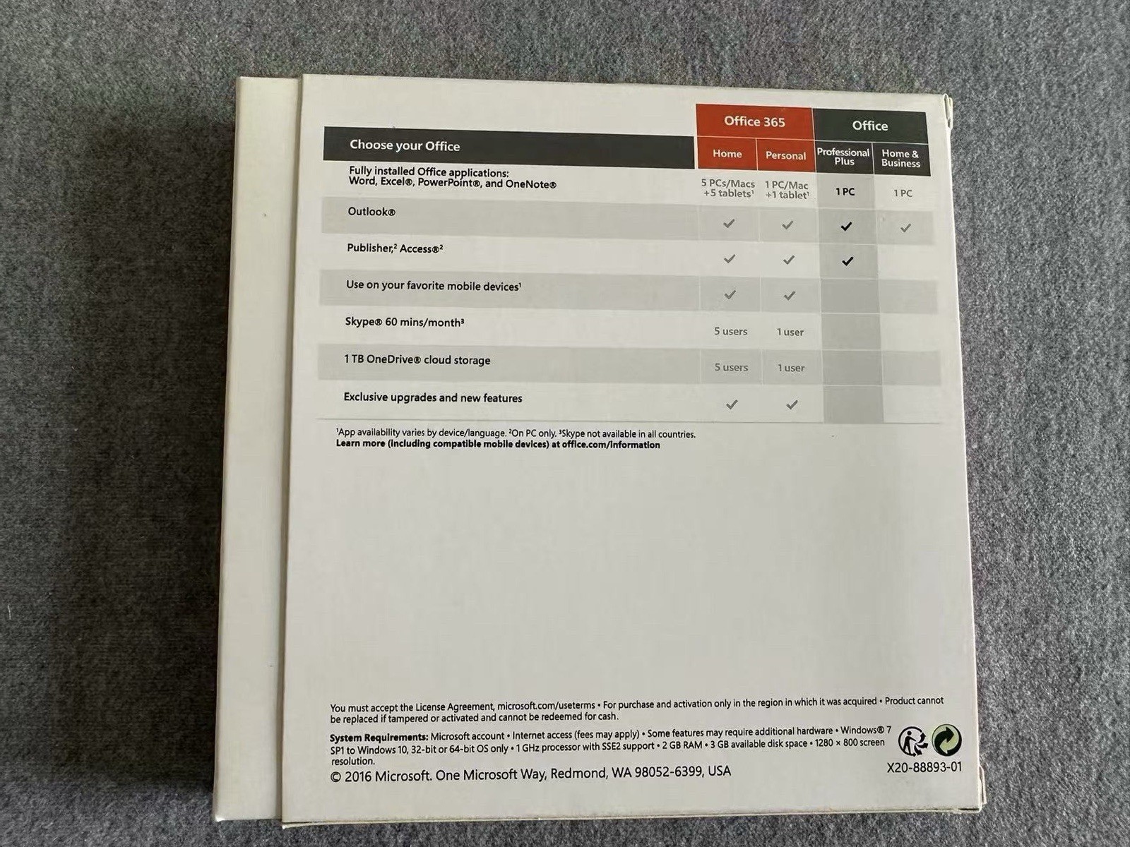 Microsoft Office 2016 Professional Plus DVD (Verified 7 PCs) +Product Key Sealed